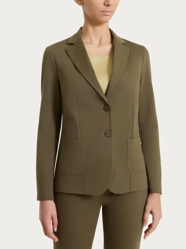 Ragno Compact Light Blazer Due Bottoni Dark Olive Regular