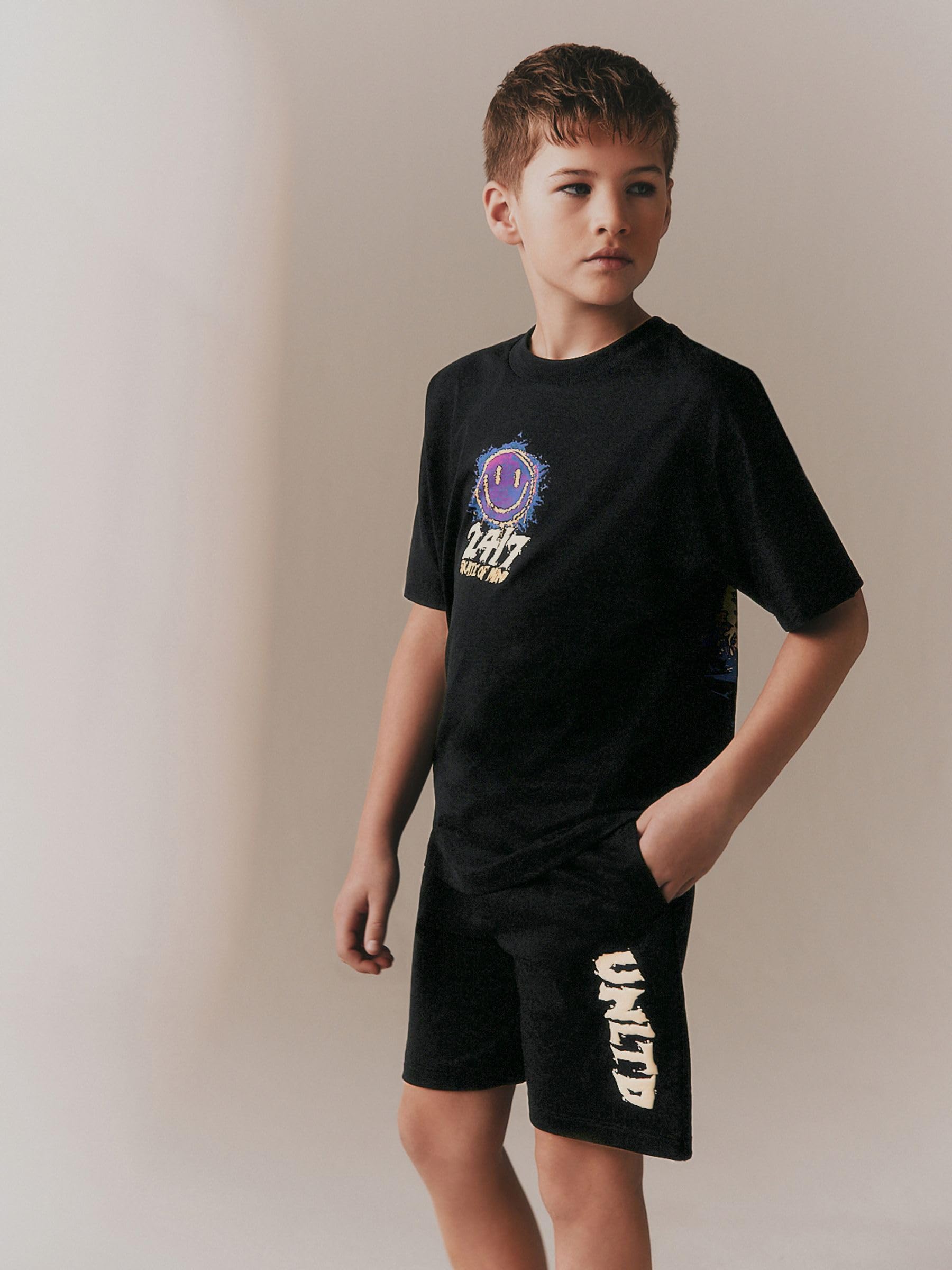 Next Completo Maglietta e Shorts Bambino Nero