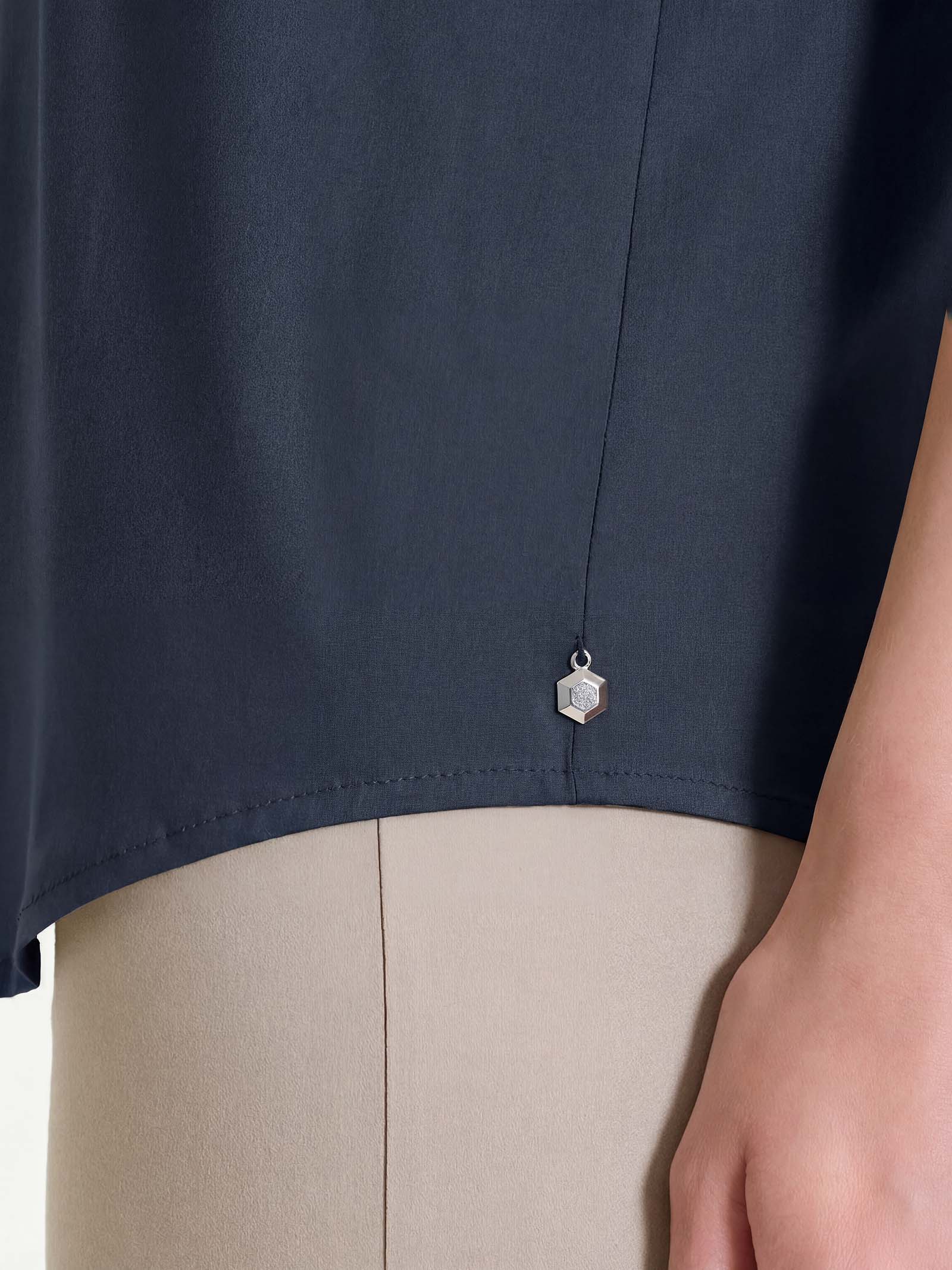 Ragno Voile Stretch top spalla larga Bleu