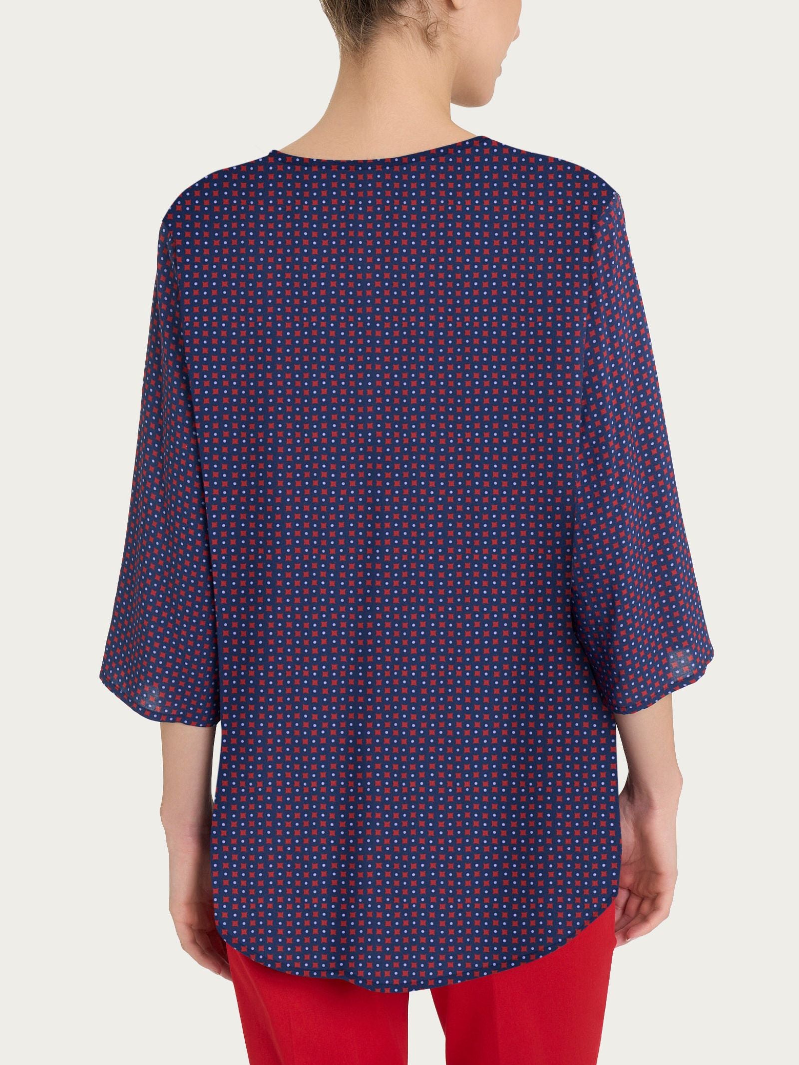 Ragno EcoSeta Blusa Scollo V Fant. Salsa Manica 3/4