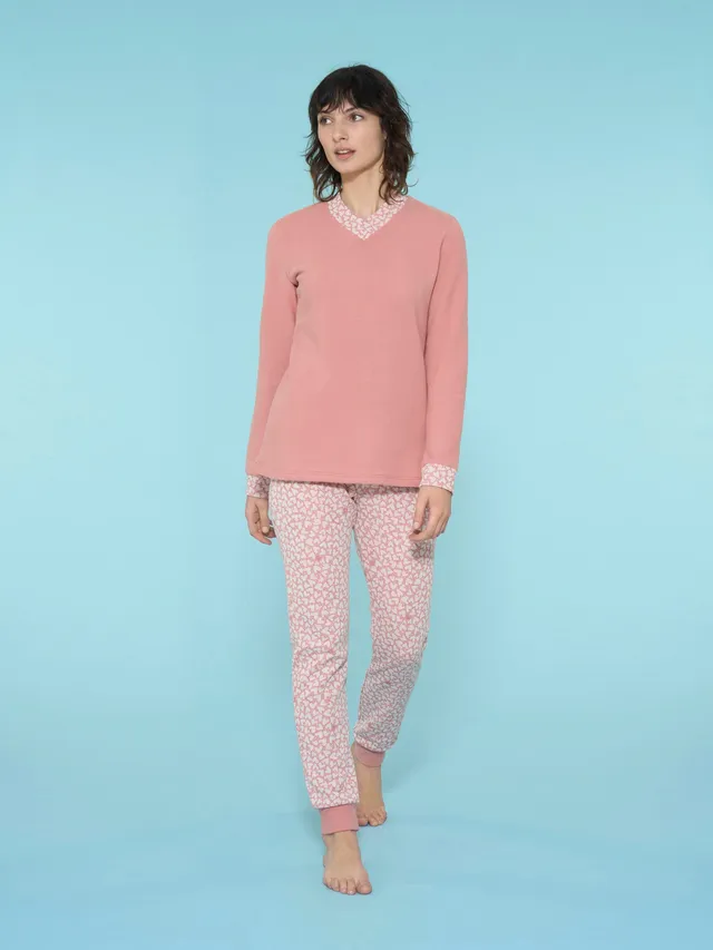 Ragno Cotton Eco Pile Pigiama Cuori Rosso Fant Pesco
