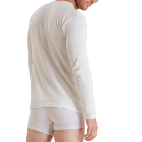 Lady C Maglia Intima Uomo Manica Lunga Lana e Cotone
