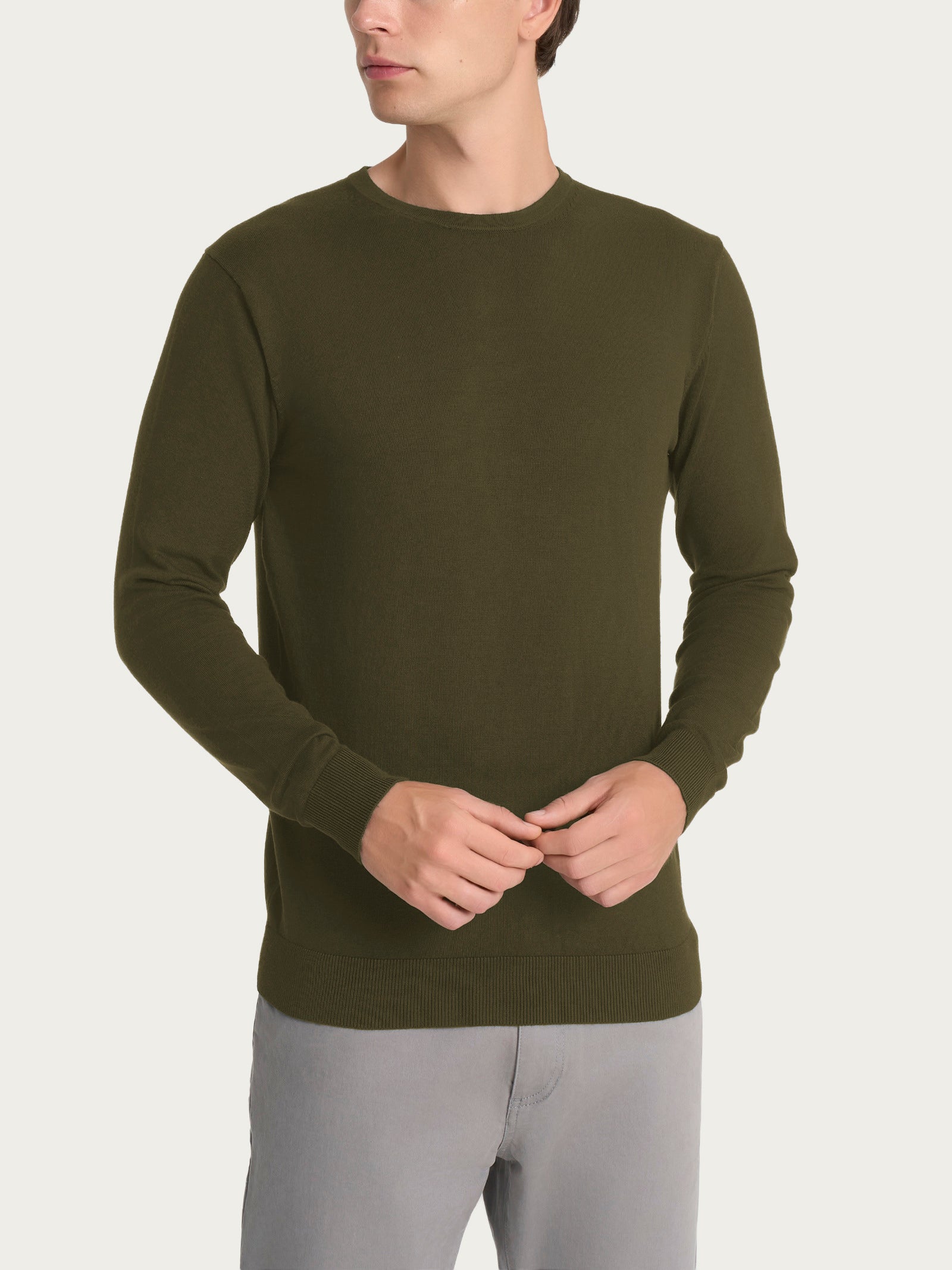 Ragno Four Seasons pull girocollo dark olive uomo