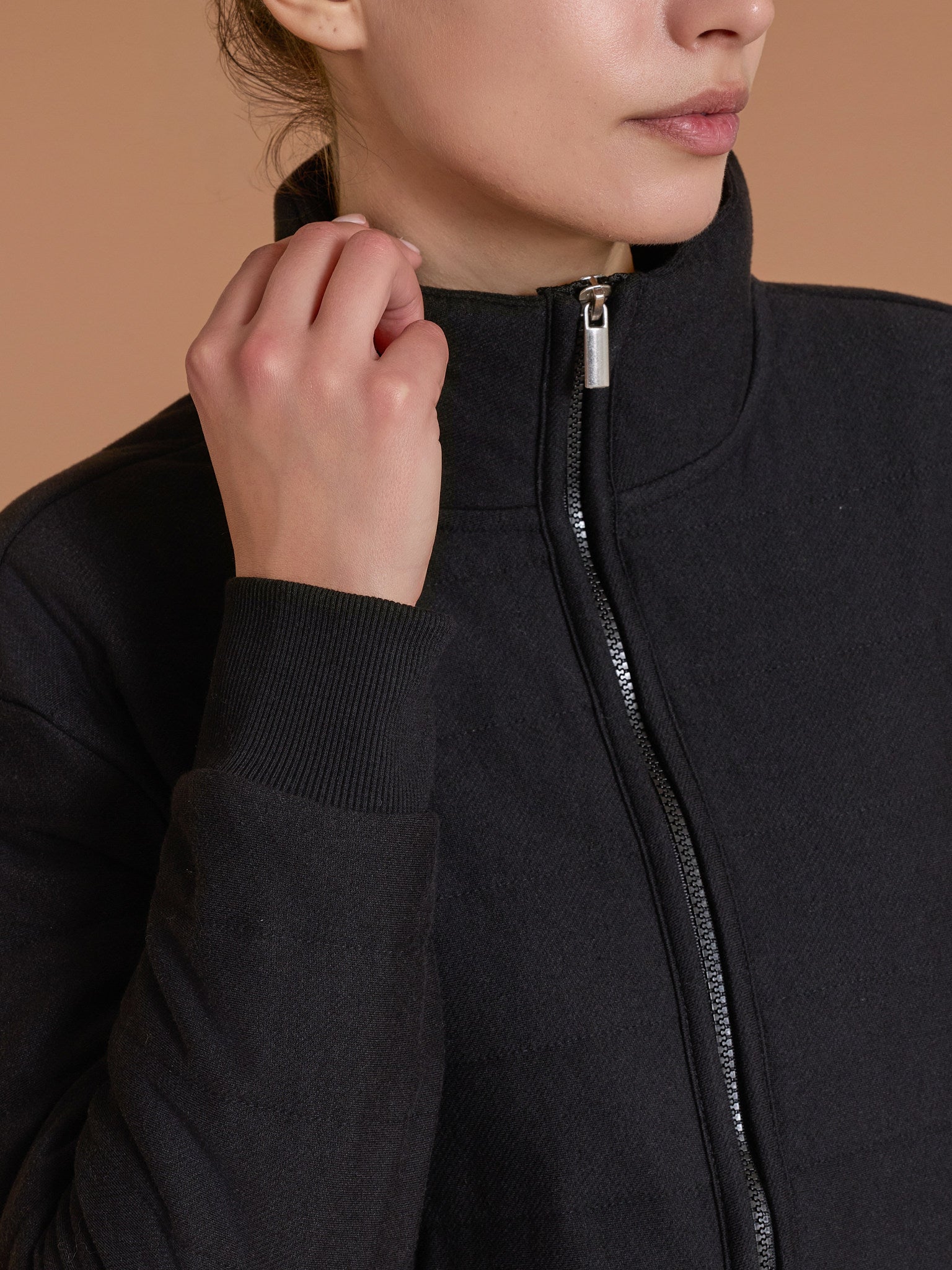 Ragno Homewear giacchina zip trapuntino nero