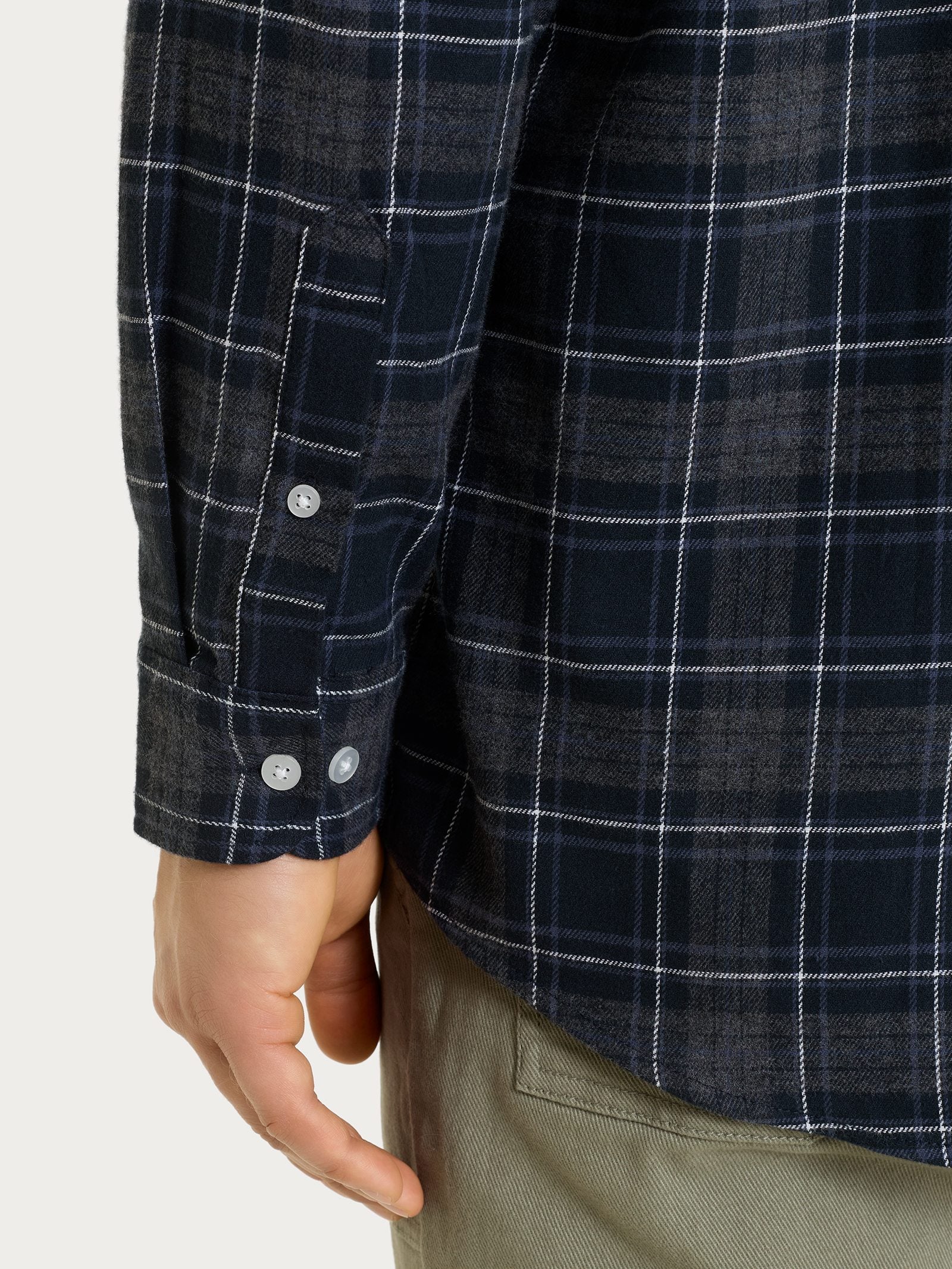 Ragno Cotton Flannel Camicia Uomo Tartan Blu Cotone