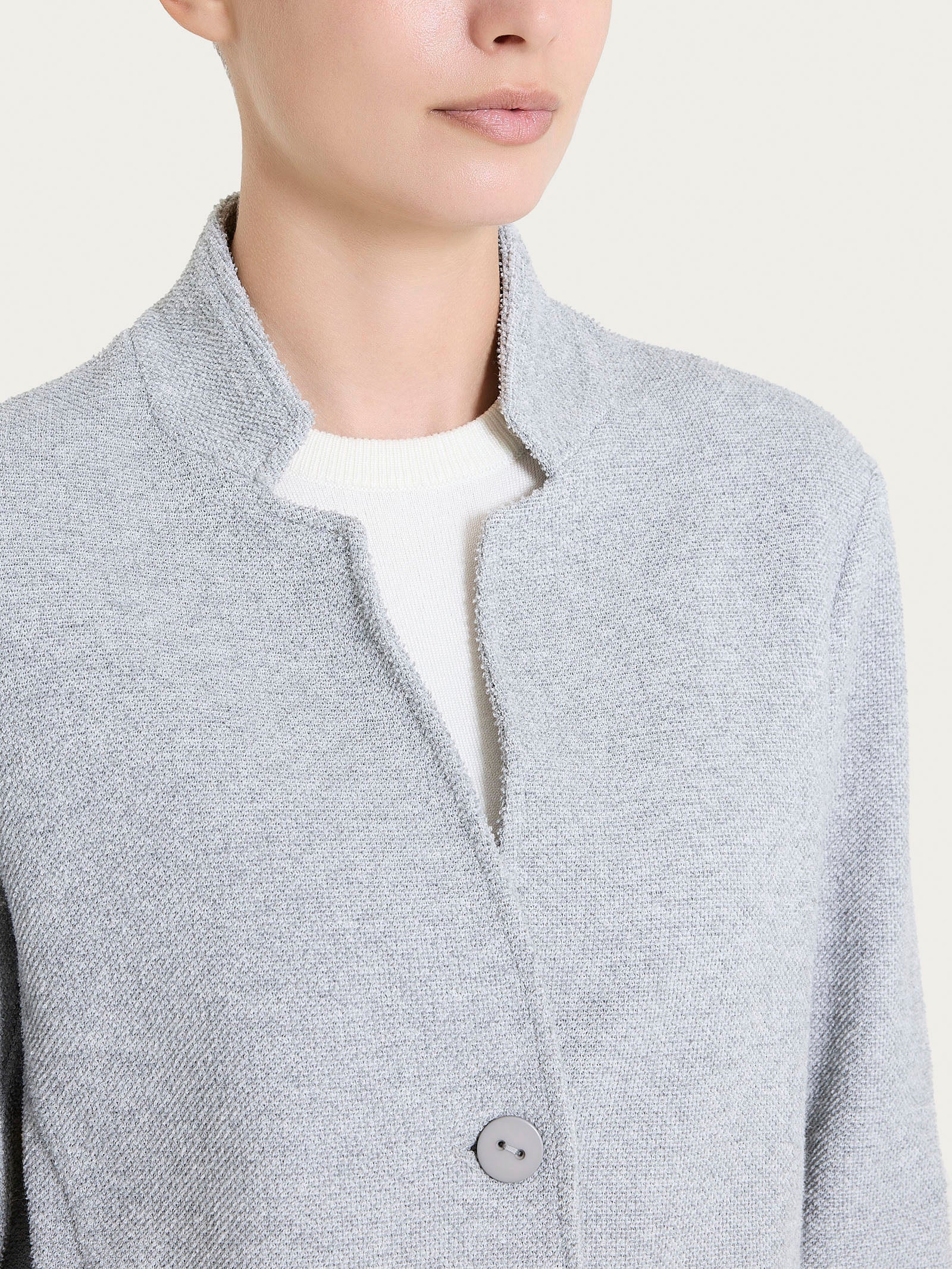 Ragno Comfort blazer corto donna grigio melange japanese fleece