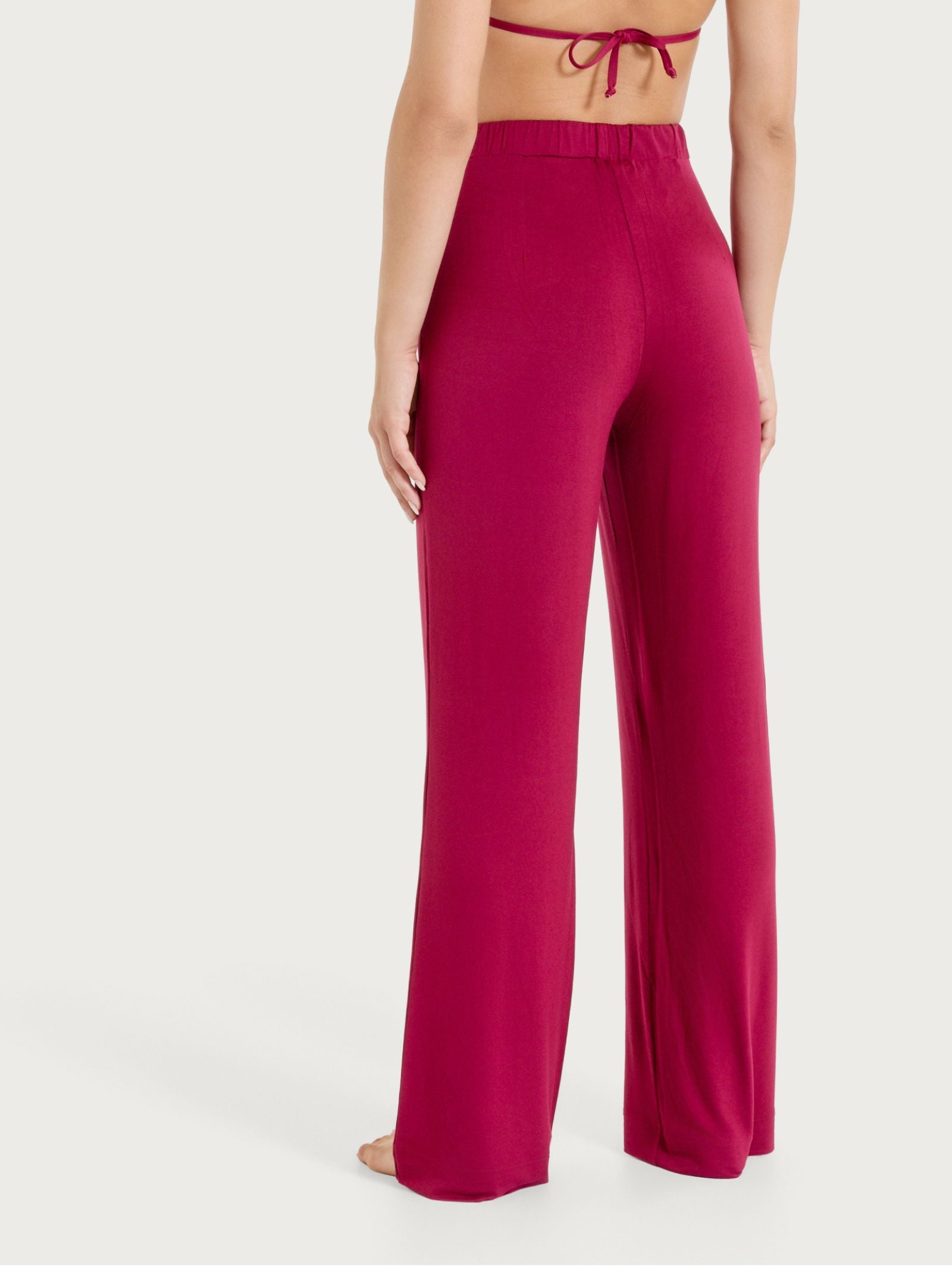 Ragno Viscosa Summer Pantalone ampio pantalone rosso Beet Red