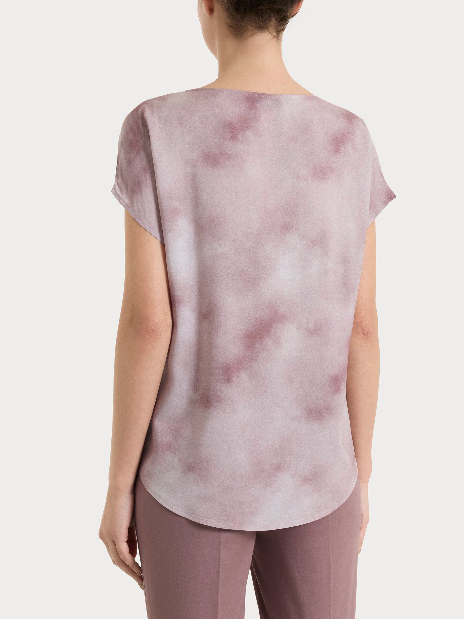 Ragno EcoSeta Blusa Manica Corta Shadow Gray in viscosa