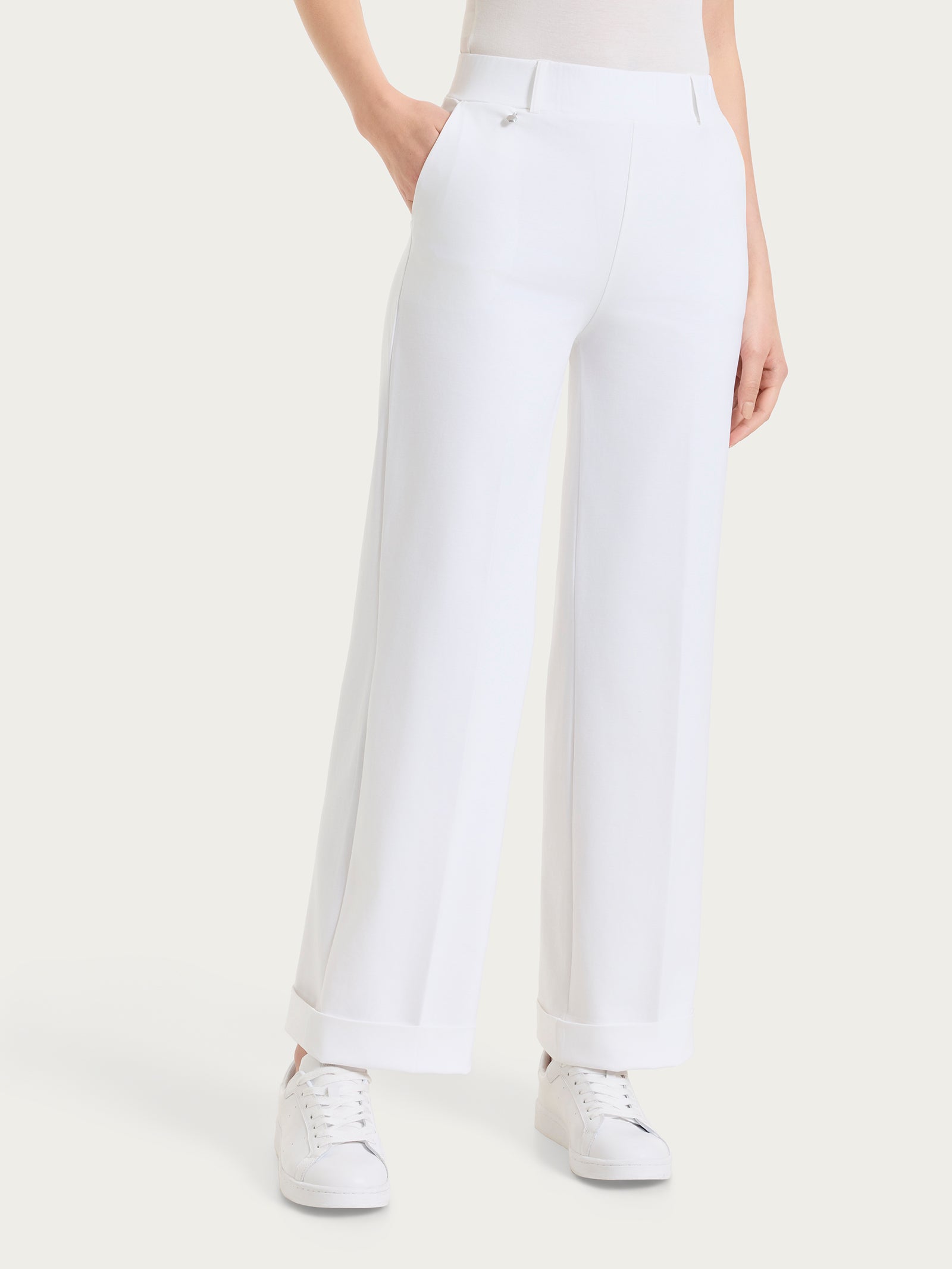 Ragno Compact Light pantalone ampio bianco tasche