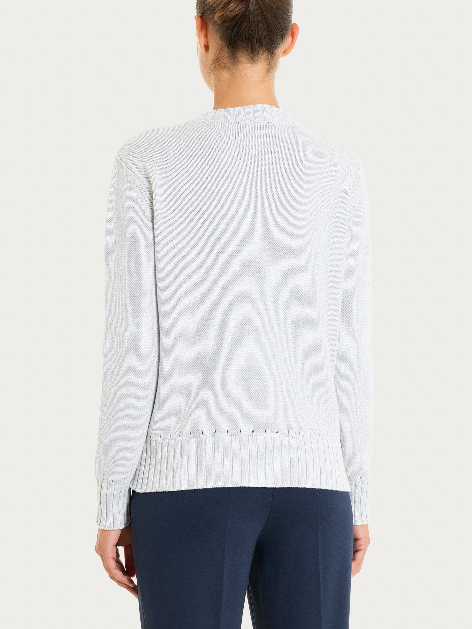 Ragno Winter Cotton maglia girocollo Dawn Blue Mel. puro cotone
