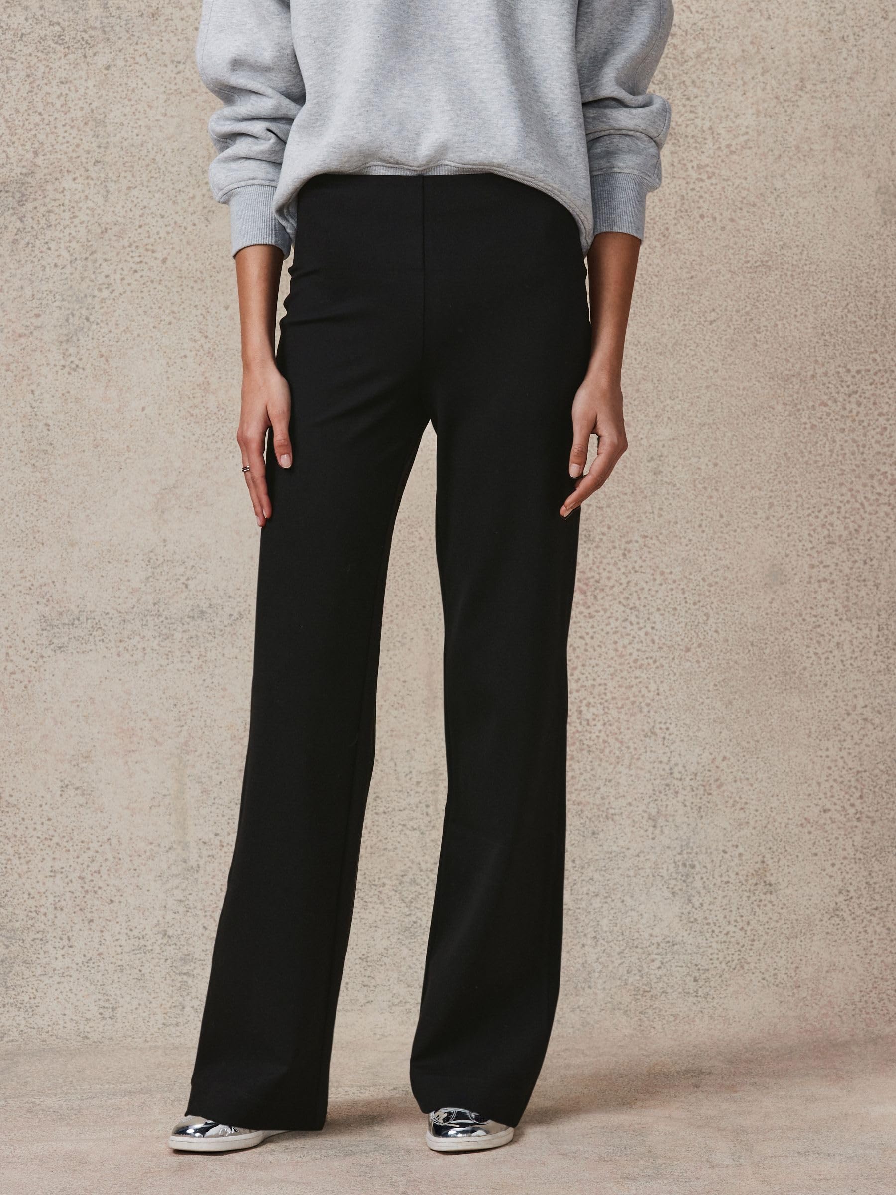 Next pantaloni ampi jersey donna Nero modellanti sostegno