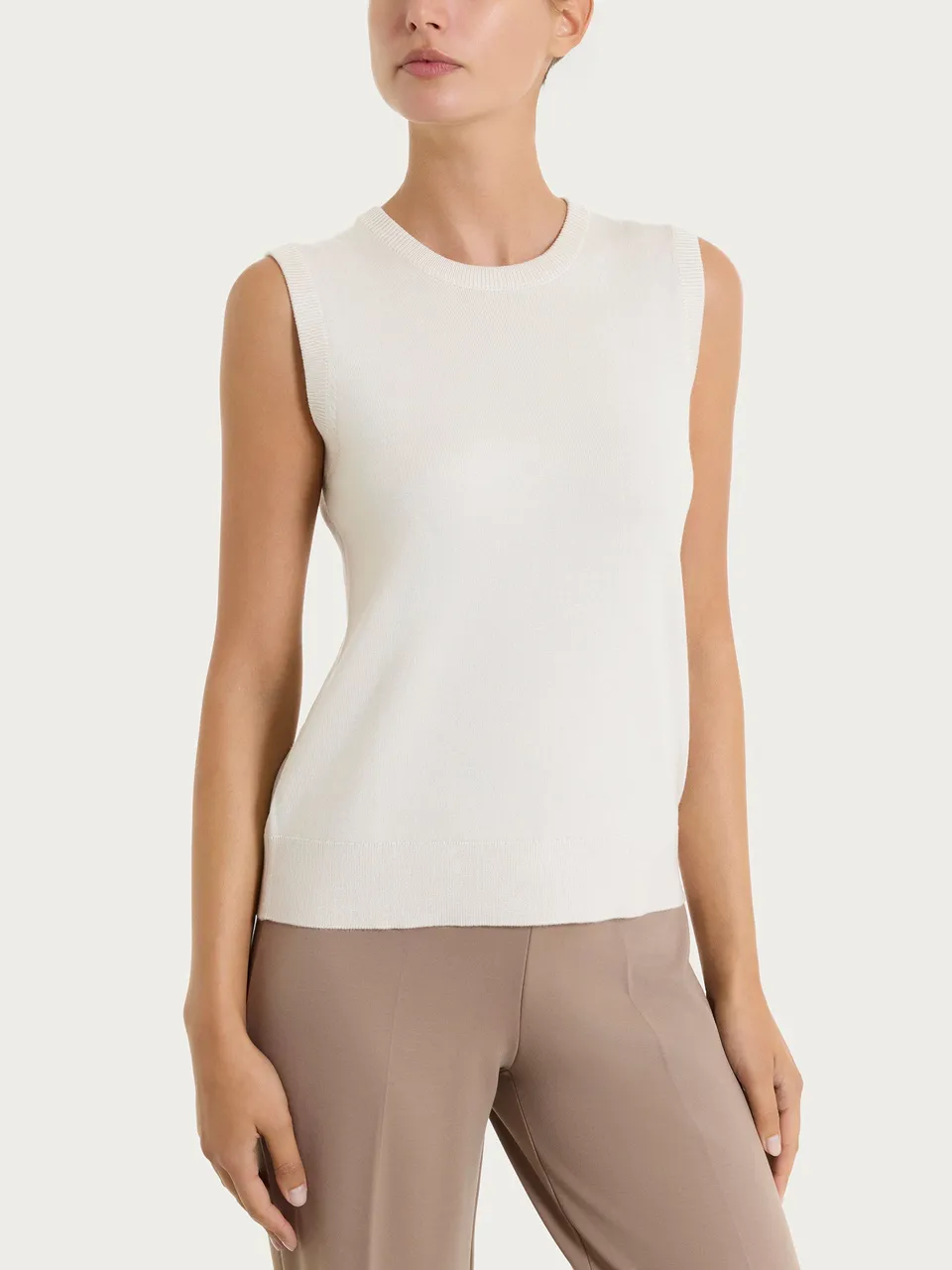 Ragno Four Seasons maglia smanicata champignon viscosa