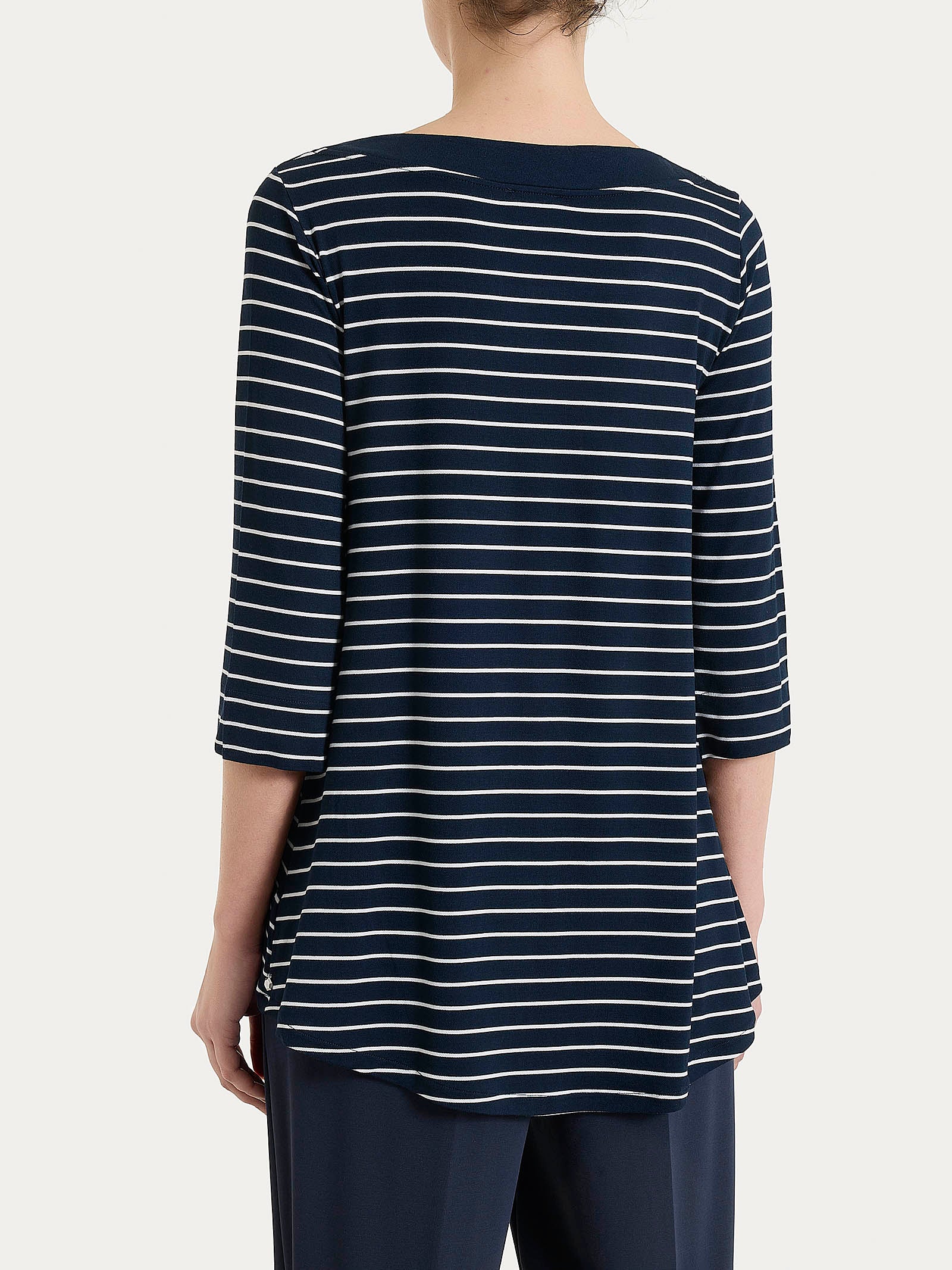 Ragno Summer Light Maglietta righe Fant.Bleu manica 3/4