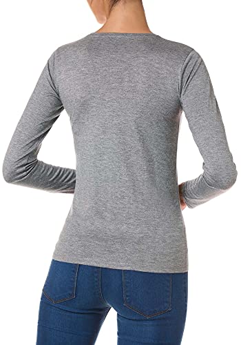 Goldenpoint maglia girocollo donna grigio manica lunga
