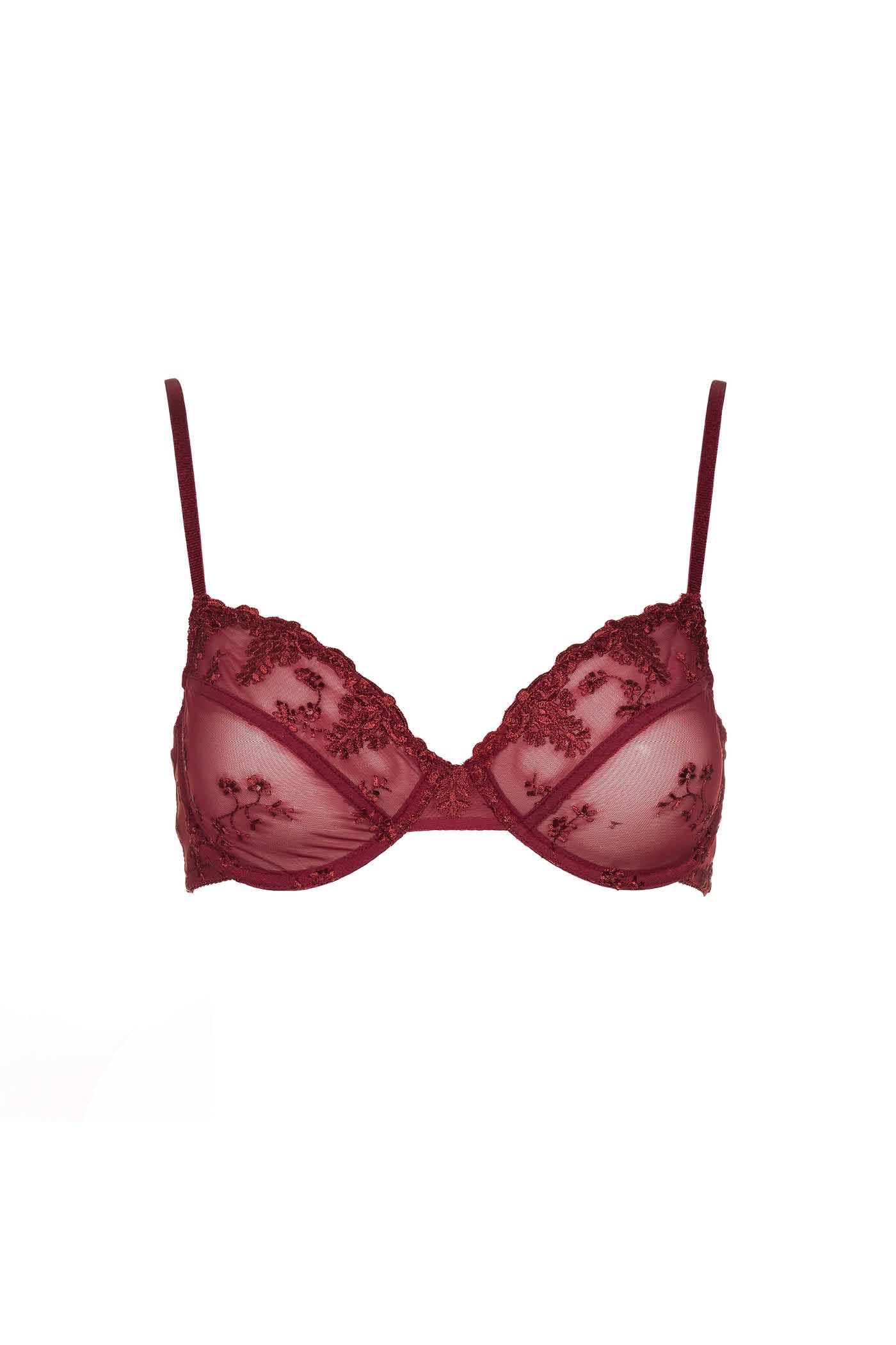 Goldenpoint Mini Nyx Crimson Brocade reggiseno con ferretto ricamo