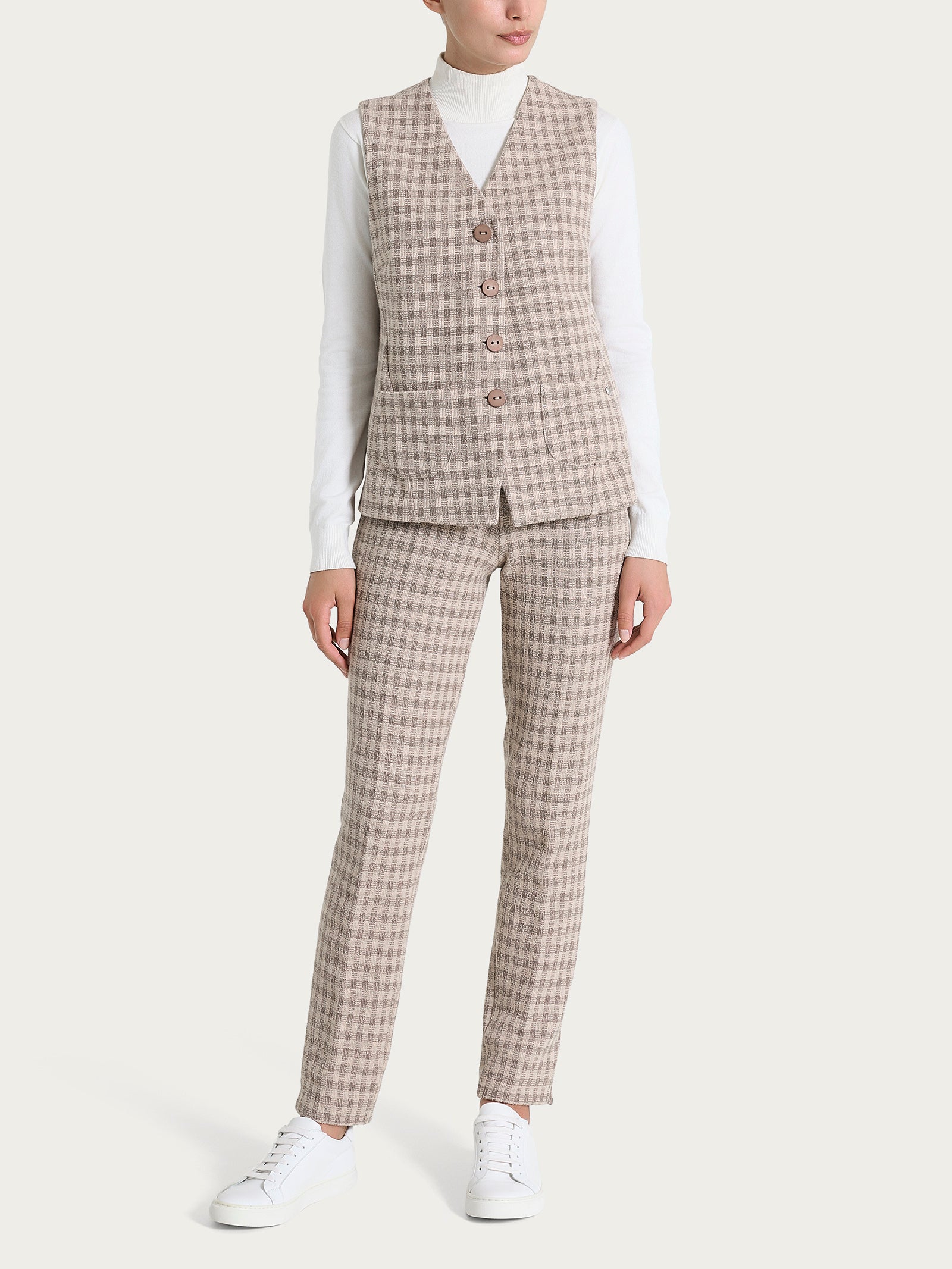 Ragno Gilet 4 Bottoni Eco Jacquard Pine Bark