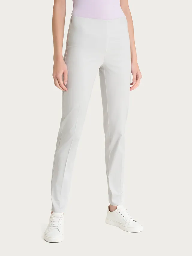 Ragno Satin Power pantaloni sigaretta Dawn Blue con spacco