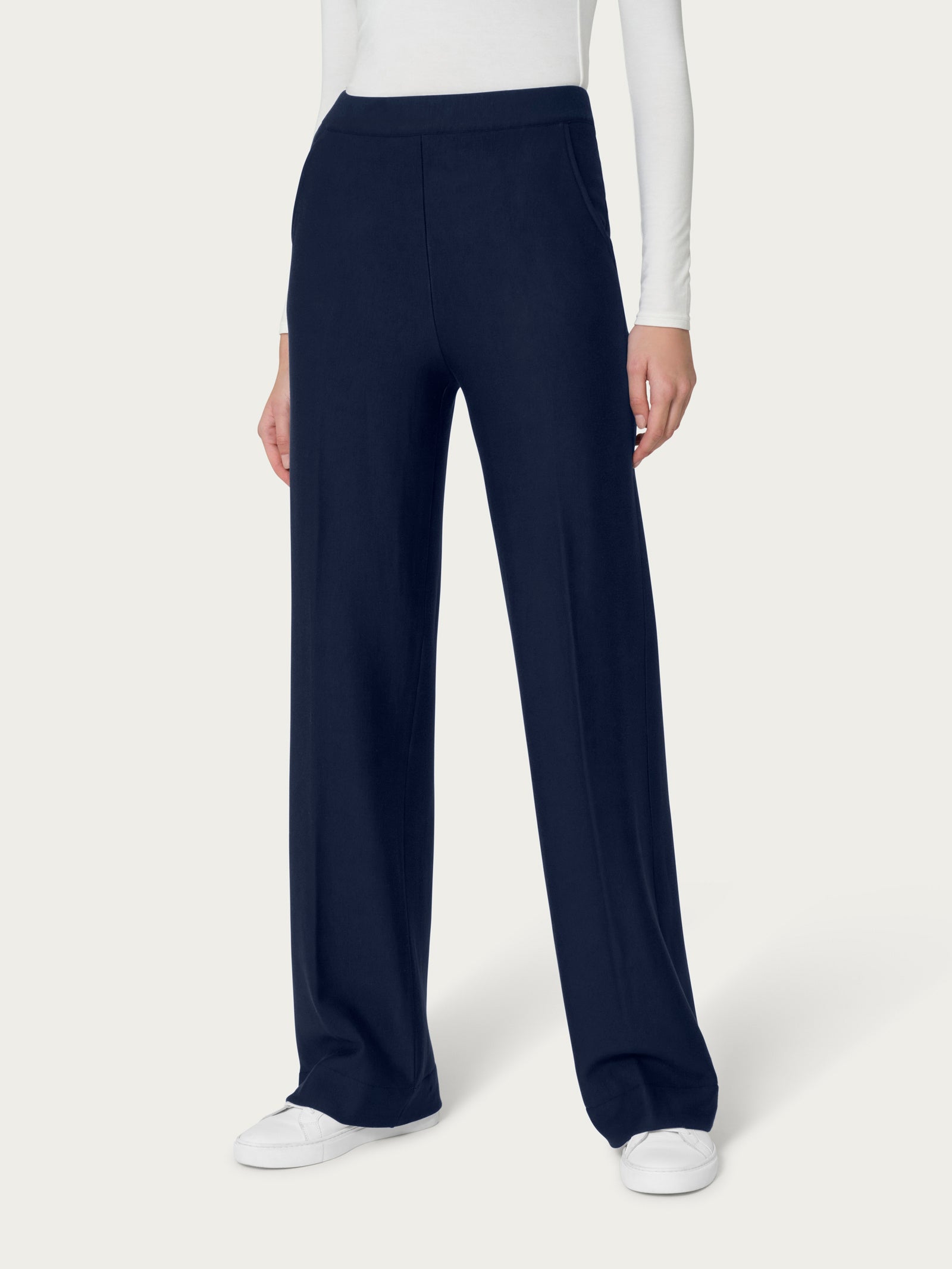 Ragno Relaxed Pantalone Palazzo The Wide Leg Bleu in Viscosa