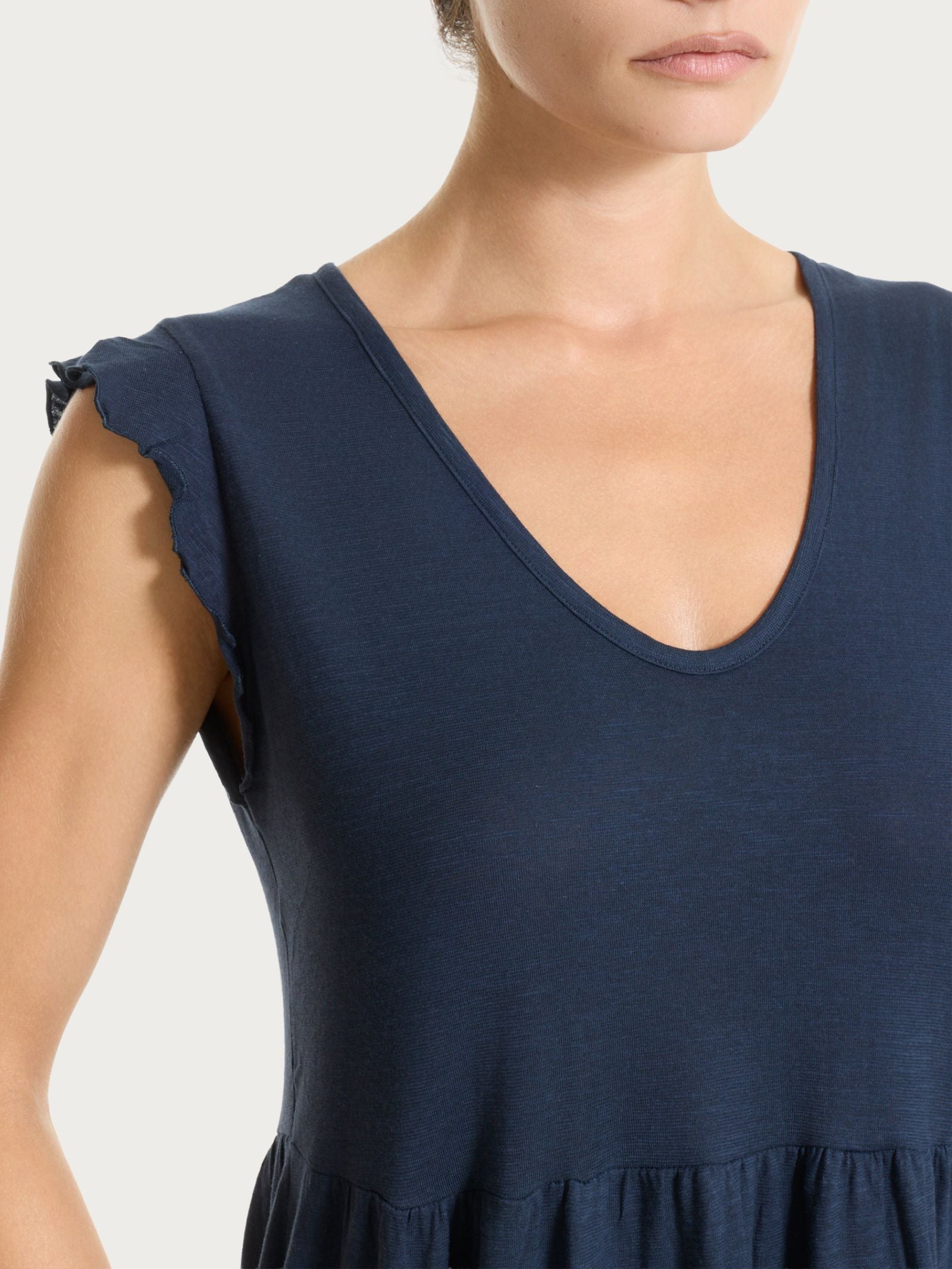 Ragno Jersey Cotone abito lungo Bleu manichine cotone