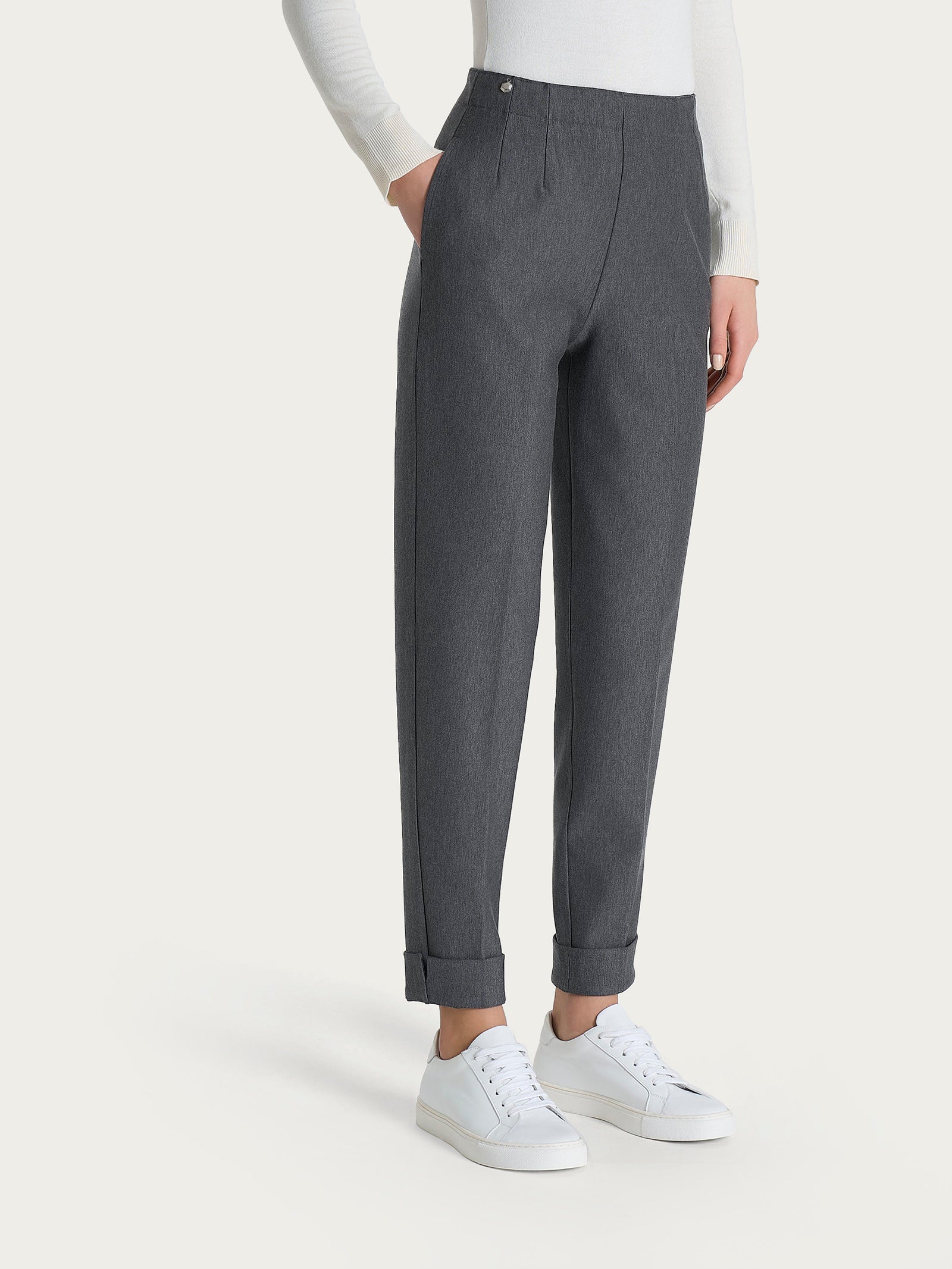 Ragno Compact pantalone carota ardesia con tasche