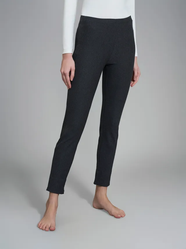 Ragno The Cropped pantalone cropped nero mel. flanella