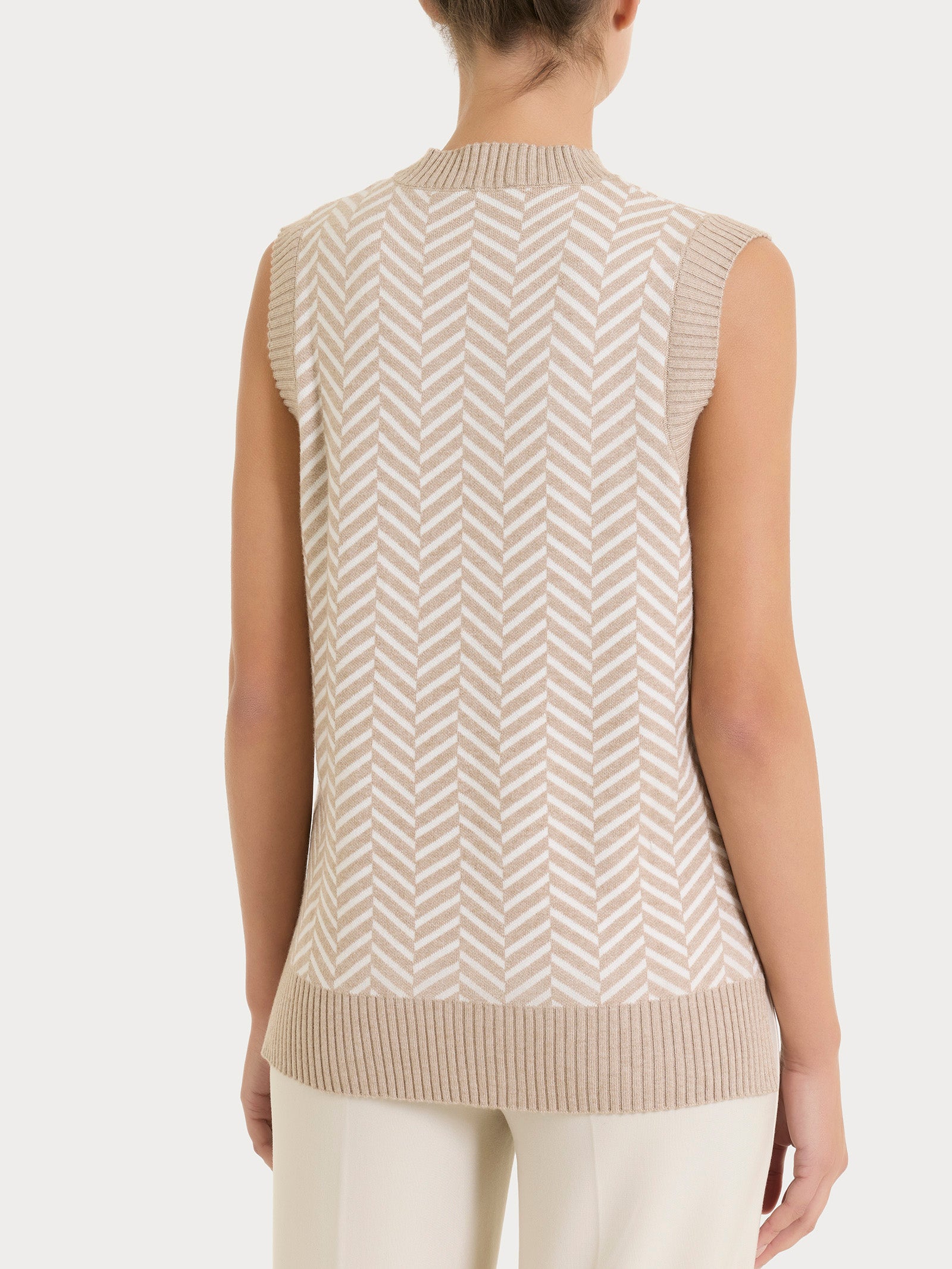 Ragno Super Soft Gilet spigato smanicato fantasia cammello