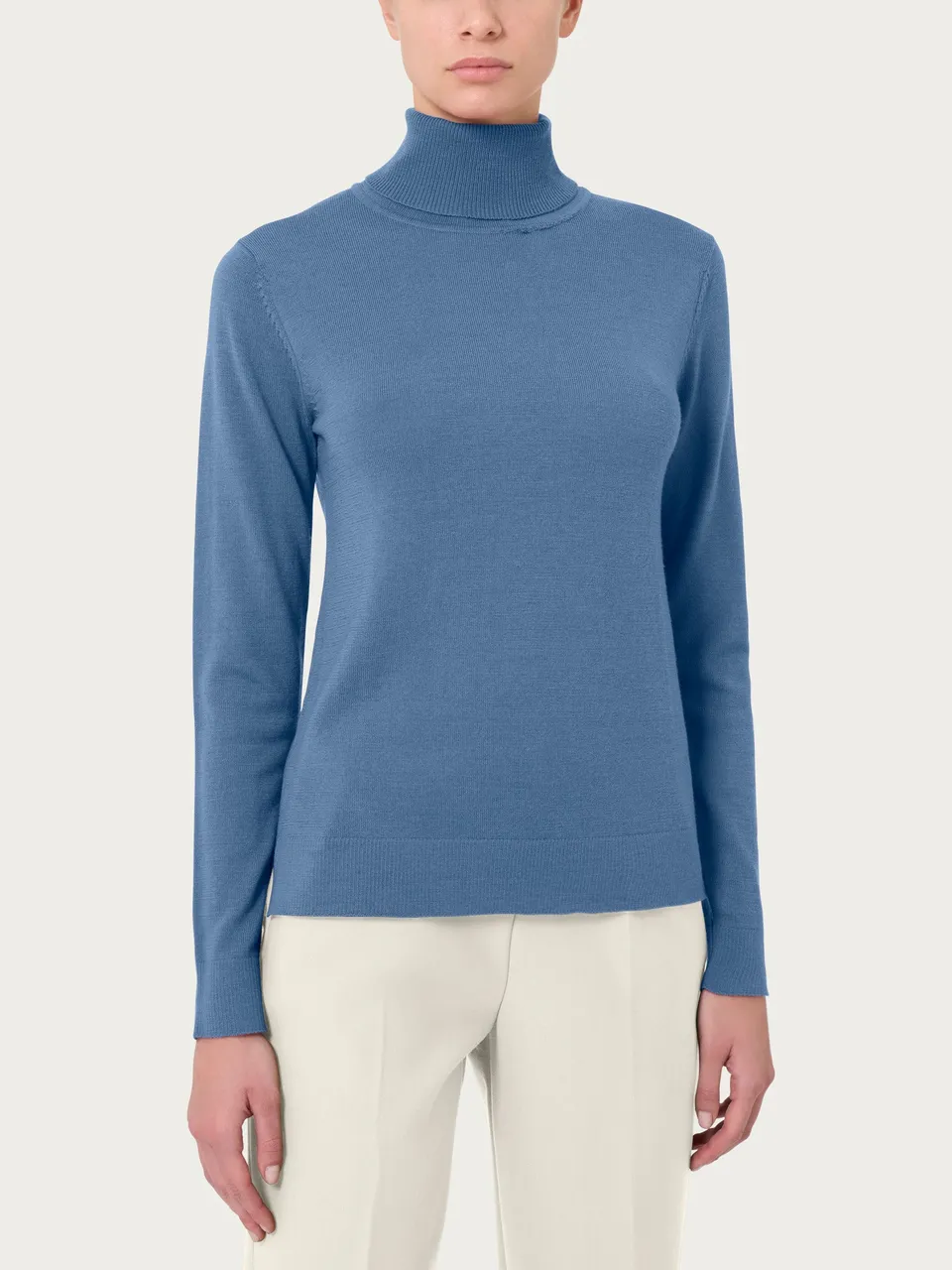 Ragno Merino Soft dolcevita donna colony blue in lana