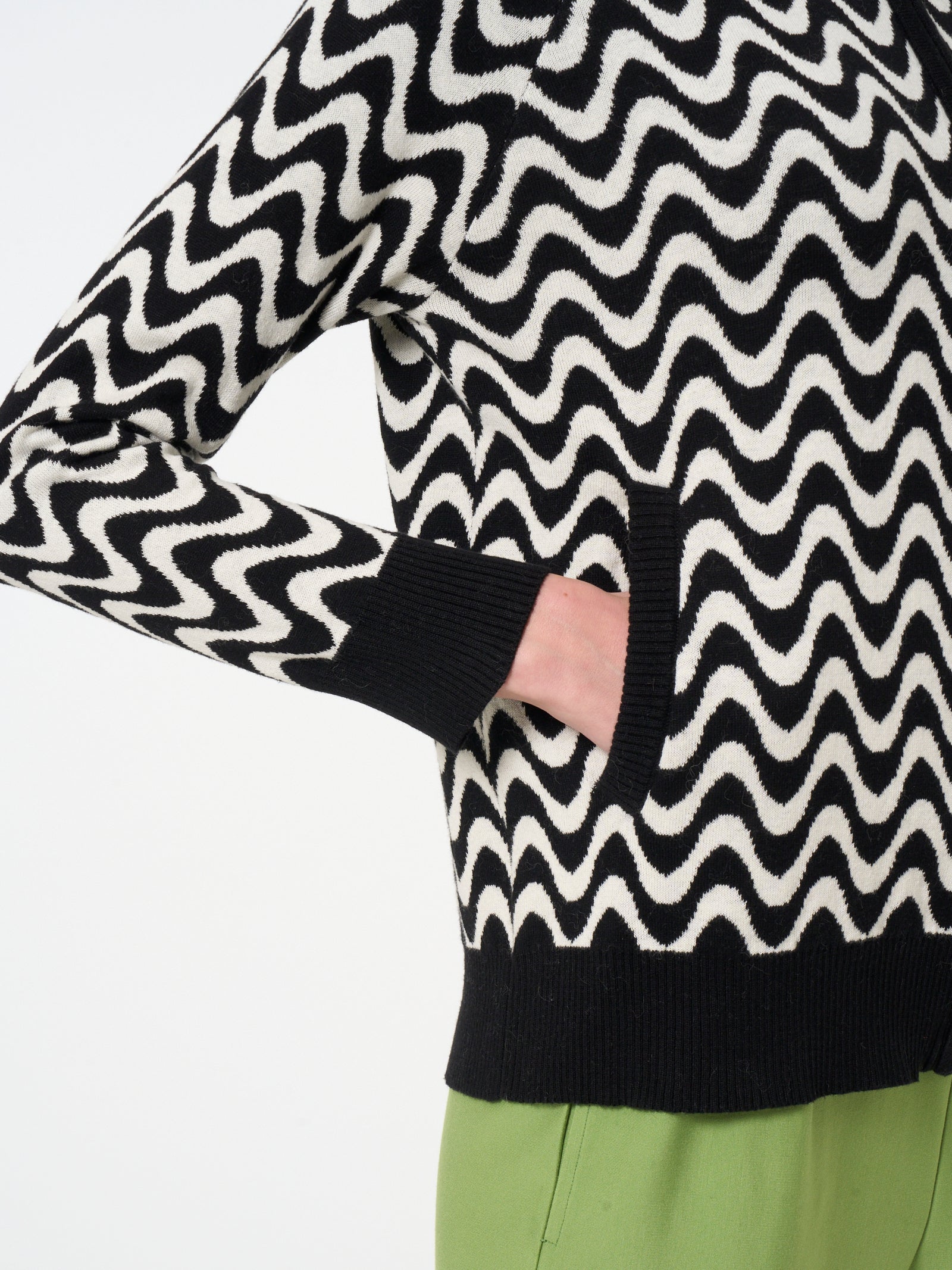 Ragno Winter Cotton Bomberino Onde Fantasia Nero Cotone