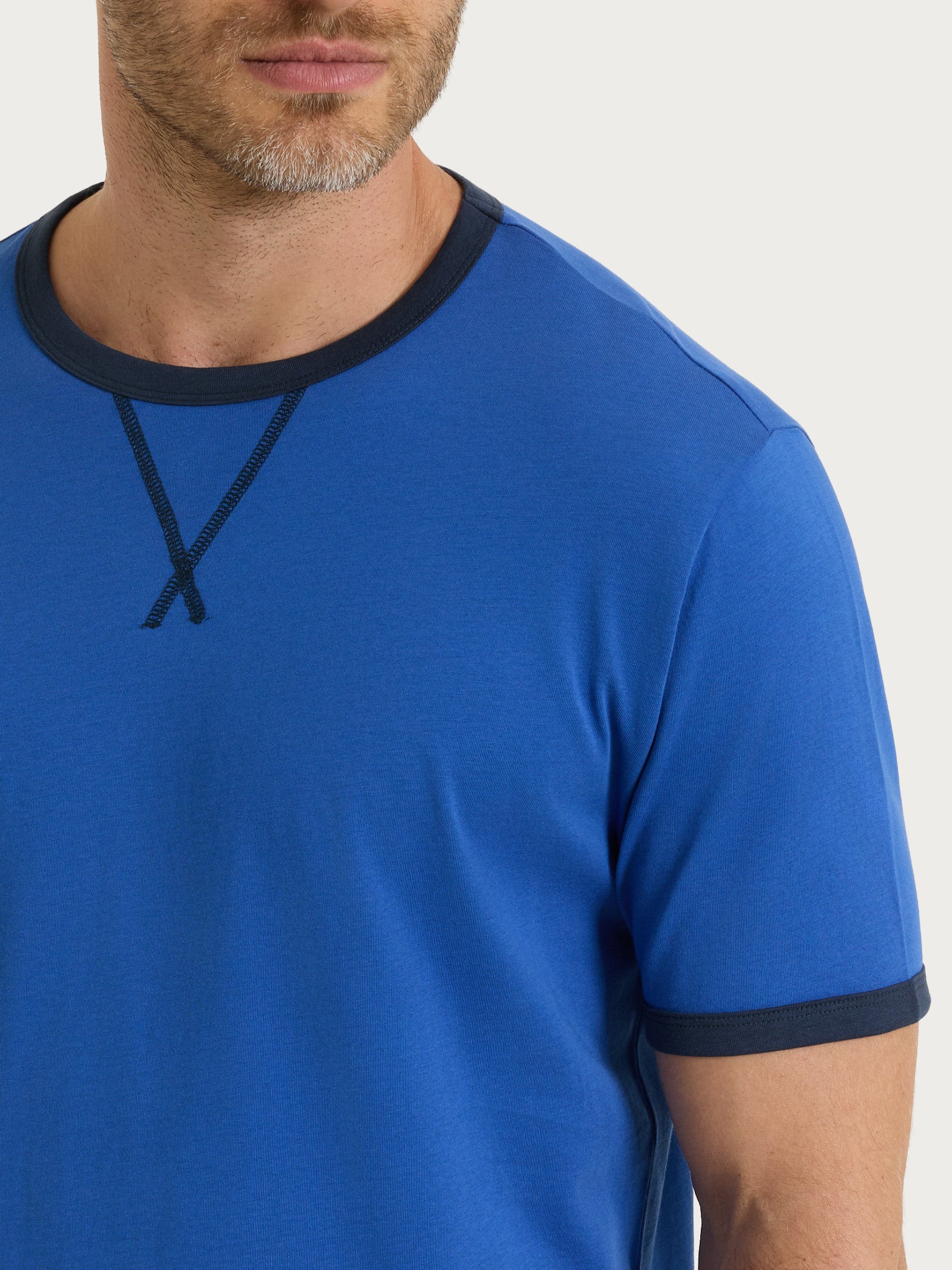 Ragno Jersey di Cotone maglietta uomo blu Beaucoup Blue