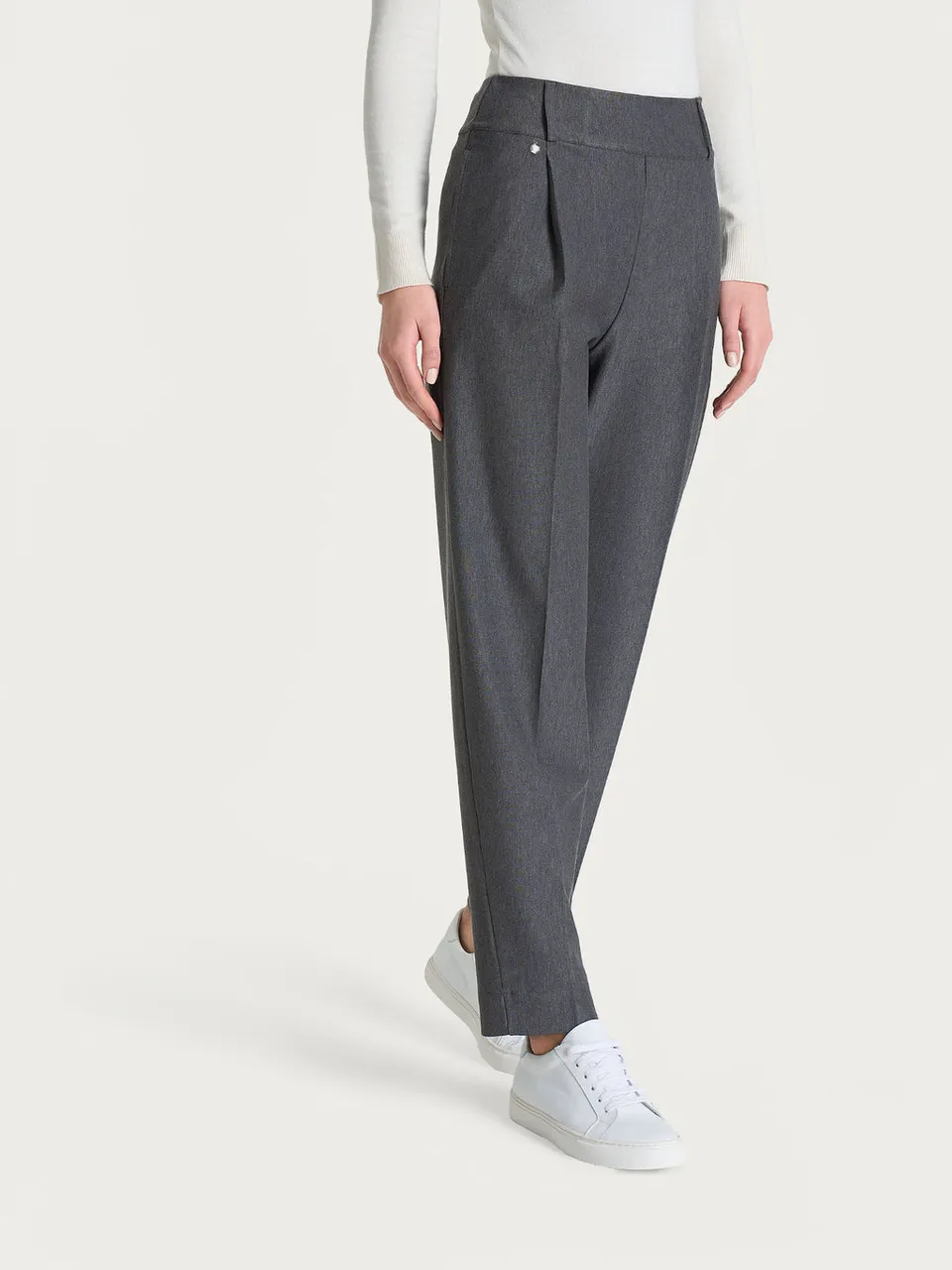 Ragno Compact Carrot pantaloni donna ardesia melange comodi