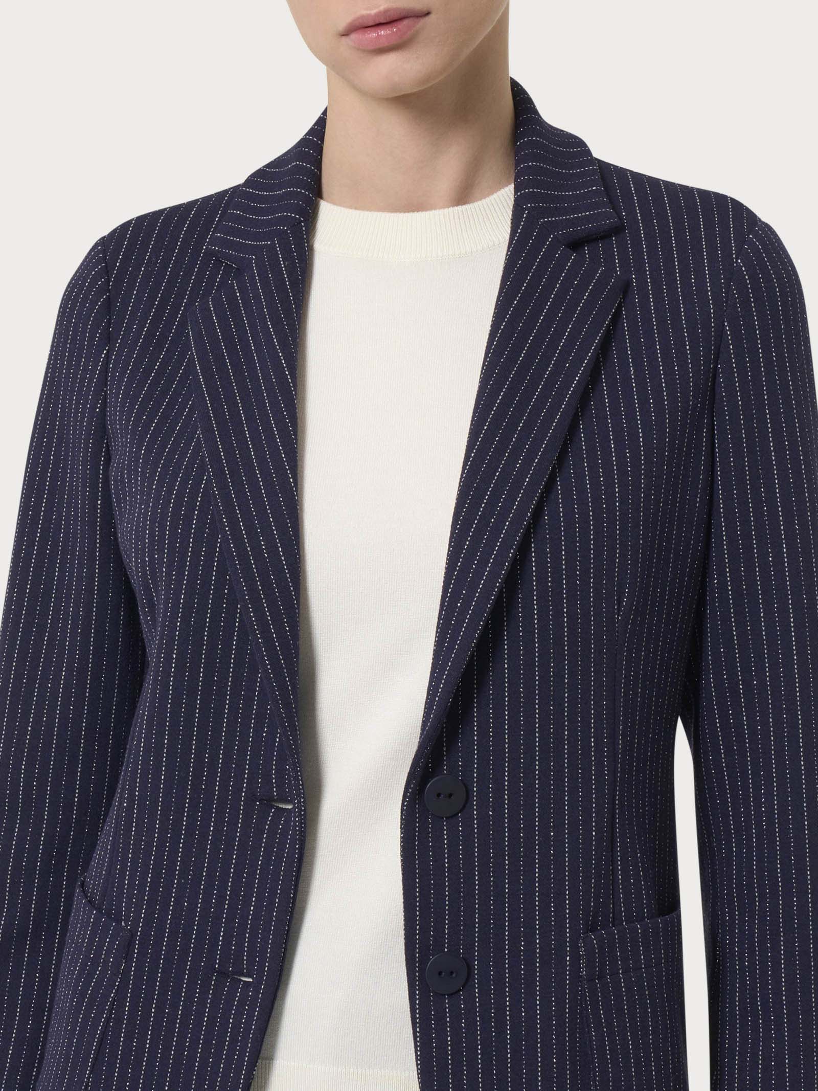Ragno Compact Blazer gessato blu Fant.Bleu lurex