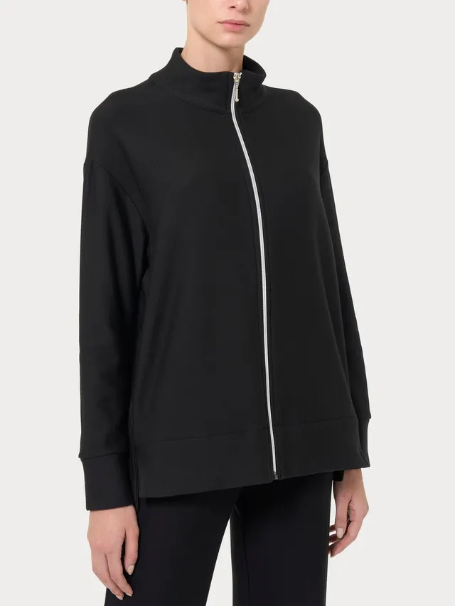 Ragno Felpa Zip Eco Techno Fleece Nero relaxed