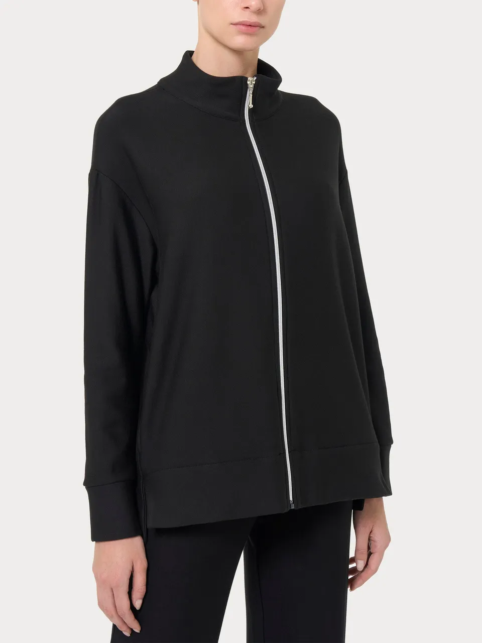 Ragno Felpa Zip Eco Techno Fleece Nero relaxed