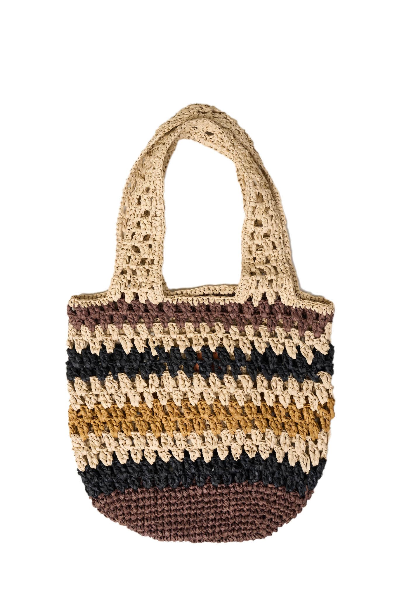 Goldenpoint Crochet tote mare effetto crochet righe