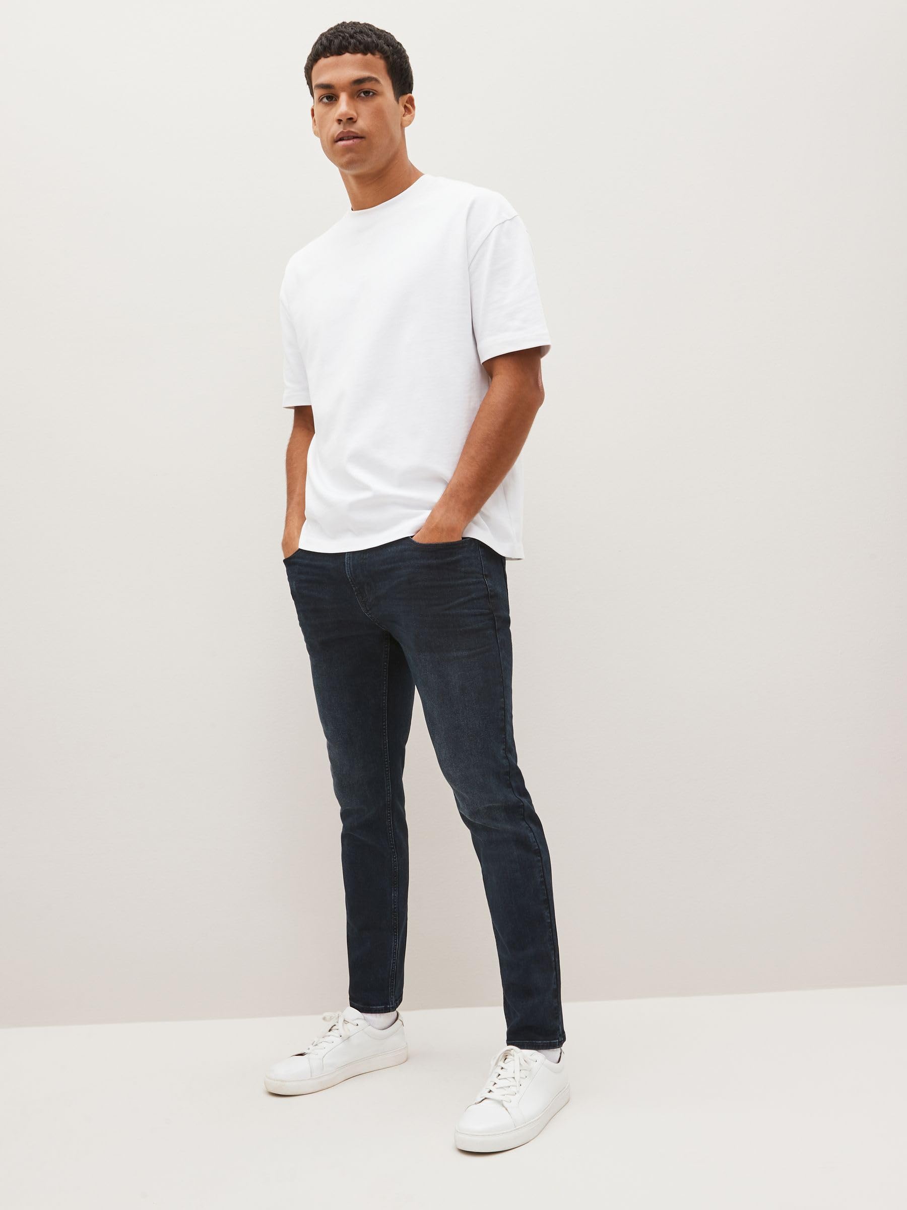 Next jeans skinny uomo elasticizzati misto cotone blu