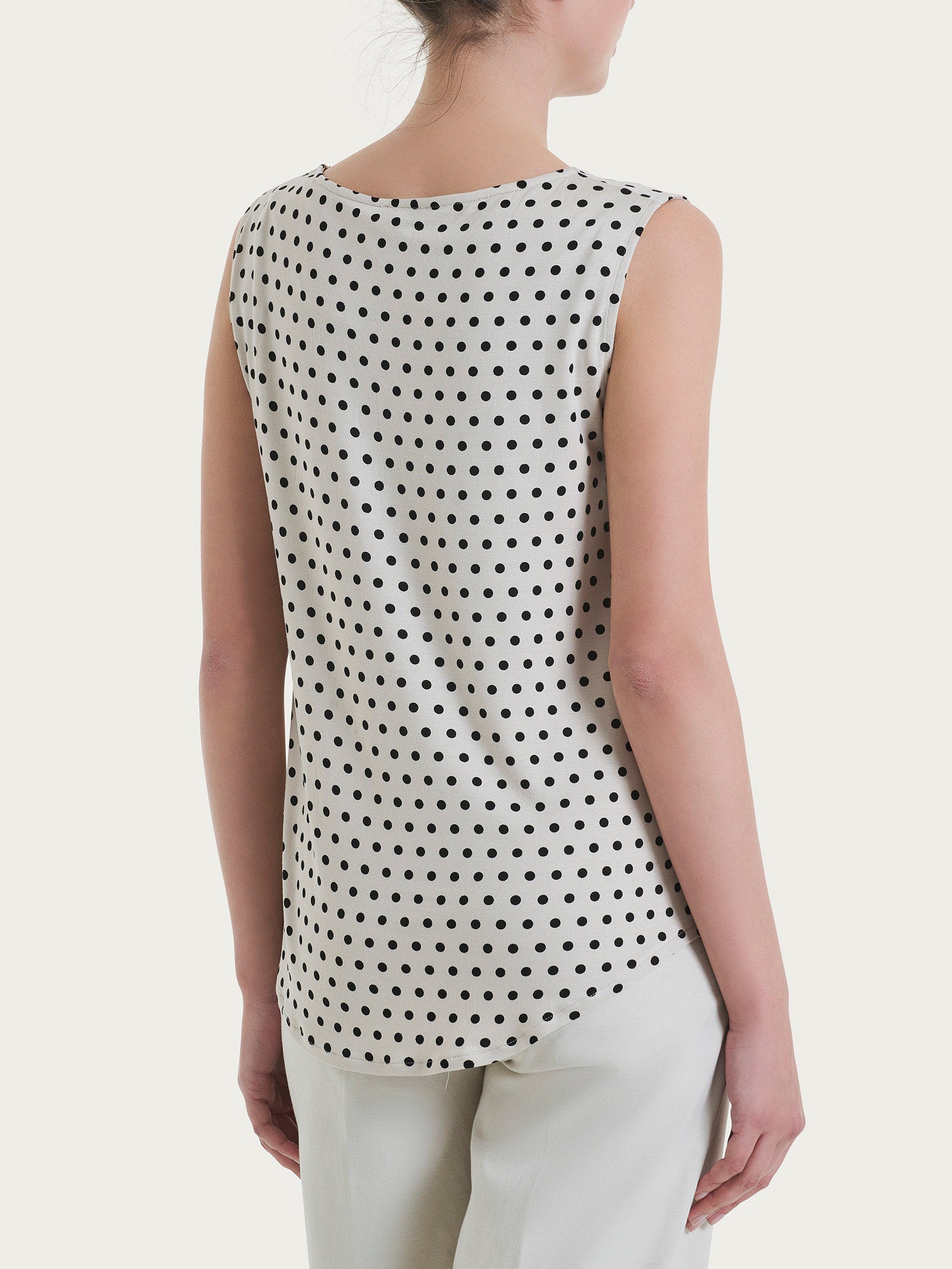 Ragno Viscosa Summer Top smanicato pois Fant.Champignon