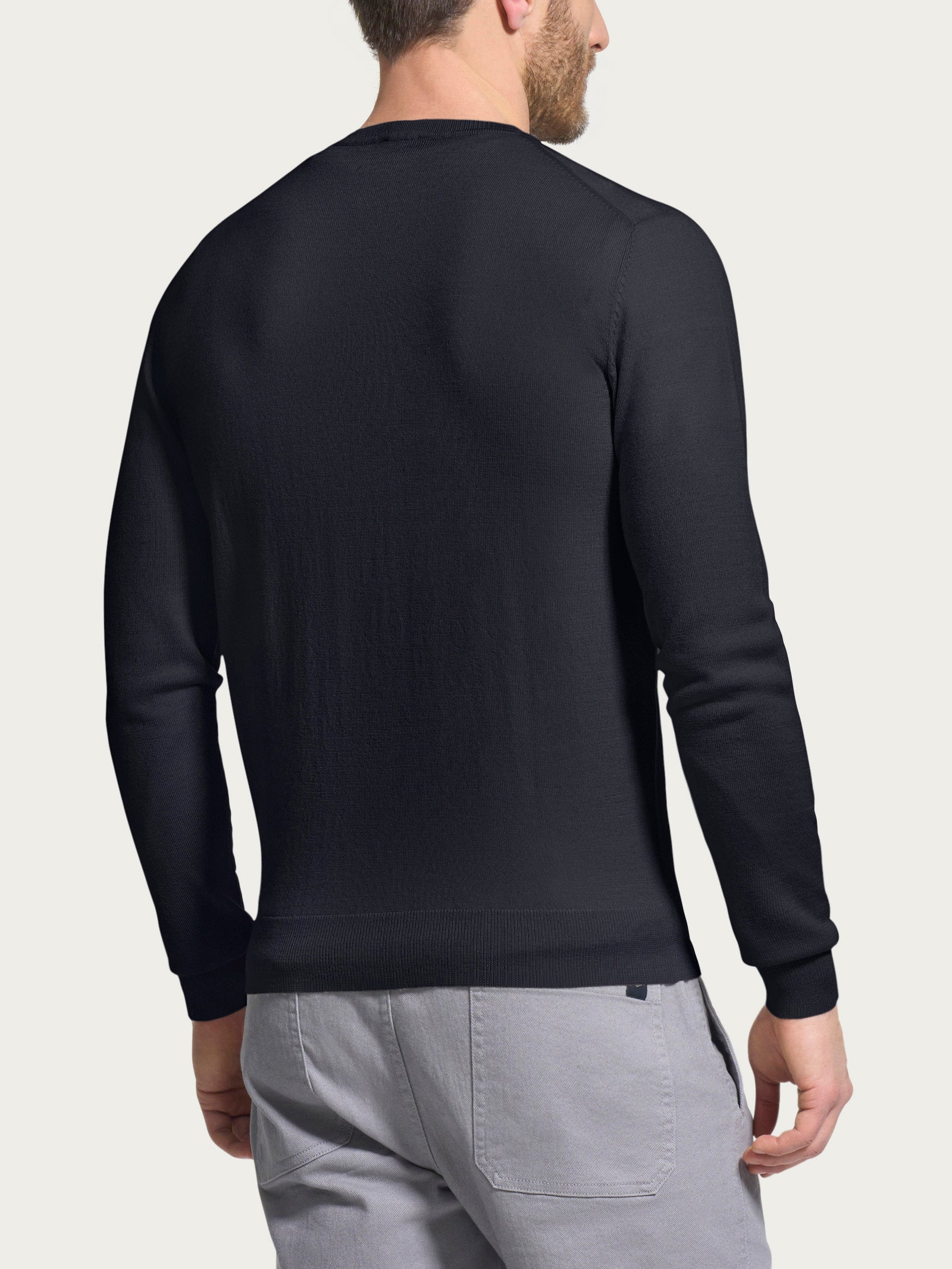 Ragno Merino Soft pull girocollo nero lana