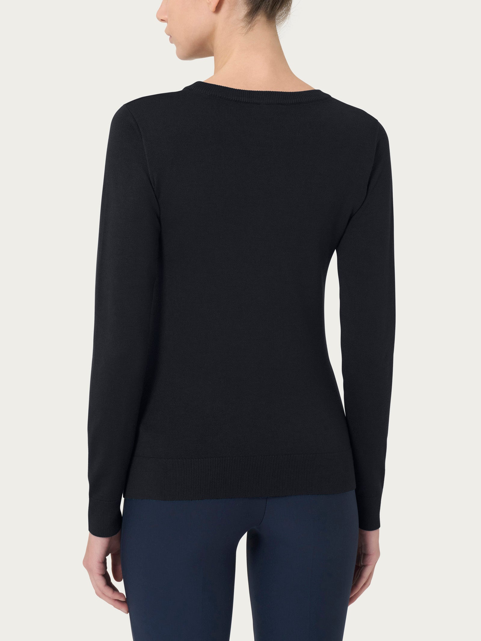 Ragno Four Seasons Maglia girocollo manica lunga nera
