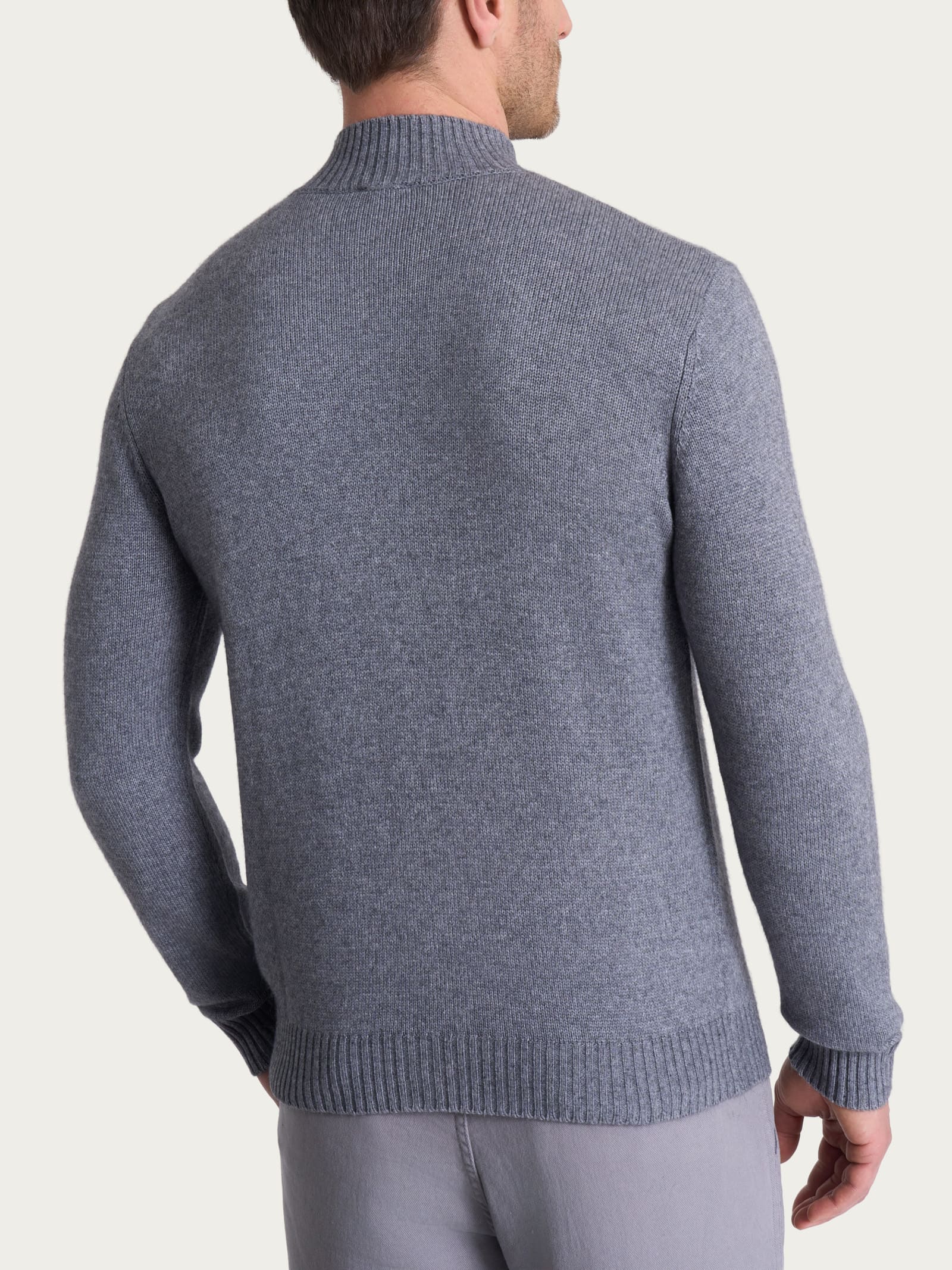 Ragno Four Seasons cardigan collo alto ferro melange 5 bottoni