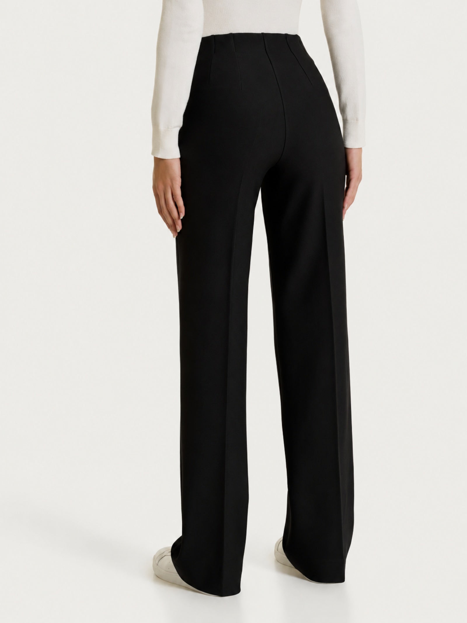Ragno Compact Pantalone ampio vita elasticizzata Nero