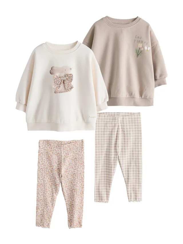 Next completo bambina felpa e leggings 2 pezzi 92-98 comodo