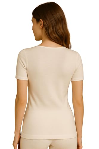 Lady C Maglia Manica Corta Misto Lana Intimo Donna Calda