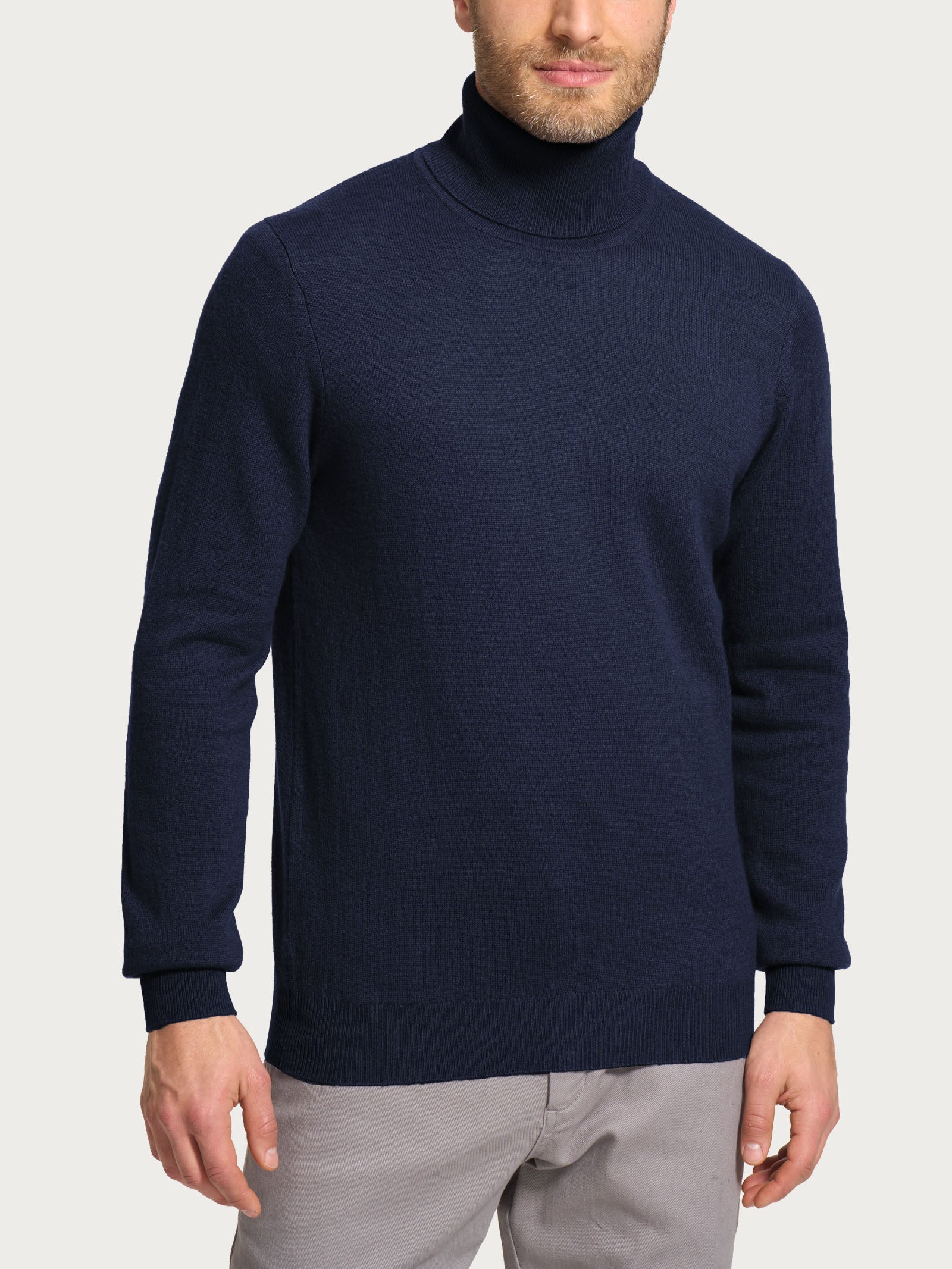 Ragno Cashmerino Dolcevita maglia uomo blu Outer Space calda