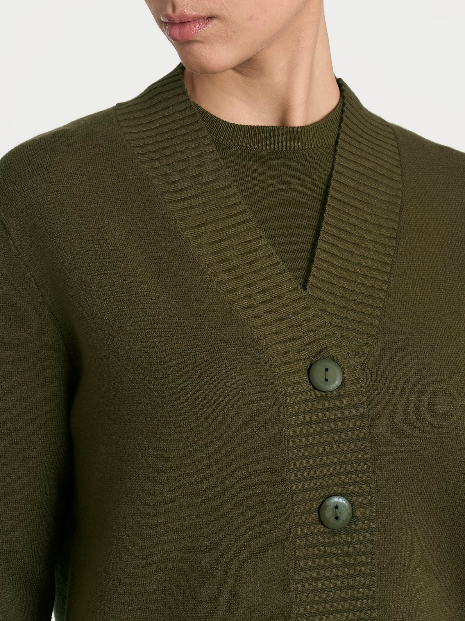 Ragno Four Seasons cardigan dark olive viscosa