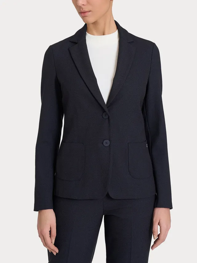 Ragno Flannel Twill Blazer Due Bottoni Bleu Melange