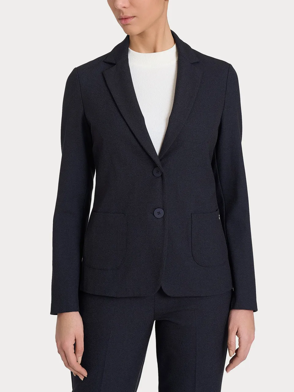 Ragno Flannel Twill Blazer Due Bottoni Bleu Melange