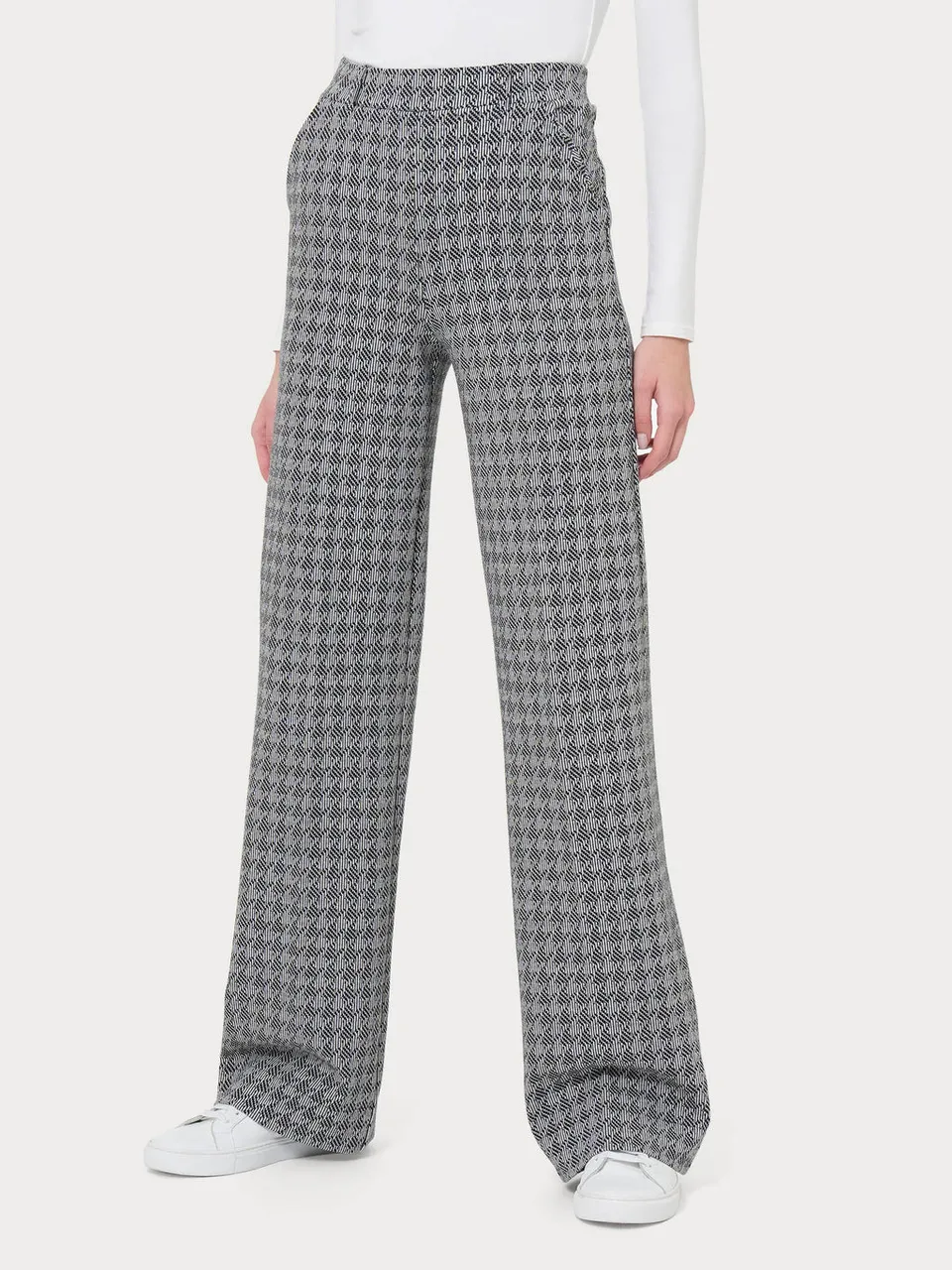 Ragno Eco Jacquard Pantaloni Palazzo Fant. Black