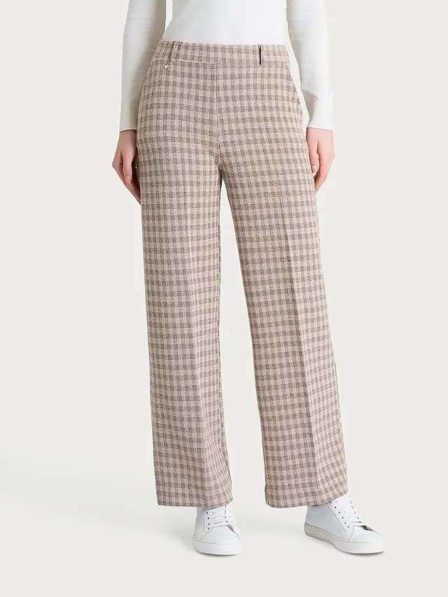 Ragno Eco Jacquard pantalone ampio Pine Bark misto lana