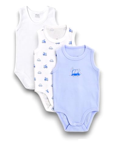 Lady C Jersey Baby Body Cotone Senza Maniche Bimbo 3 Pezzi