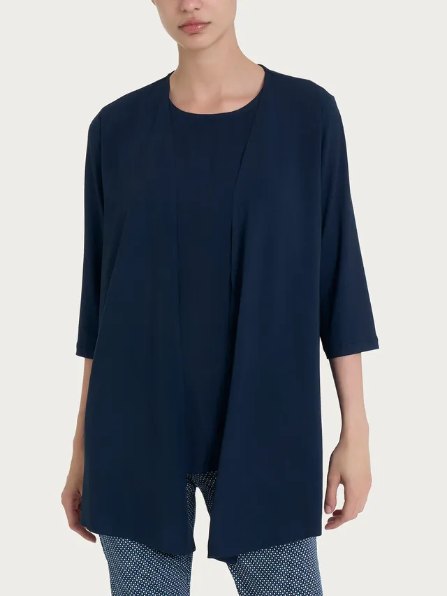 Ragno Viscosa Summer cardigan 3/4 blu leggero